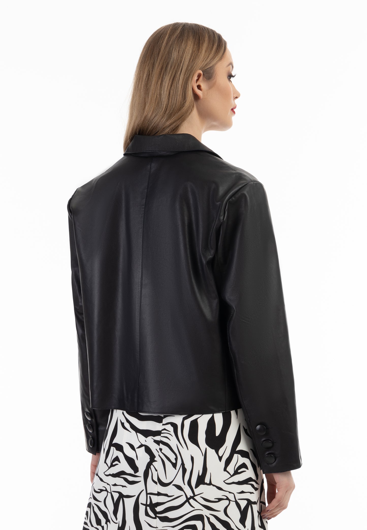 faina women's leather blazer