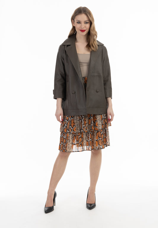 faina women's leather blazer jacket