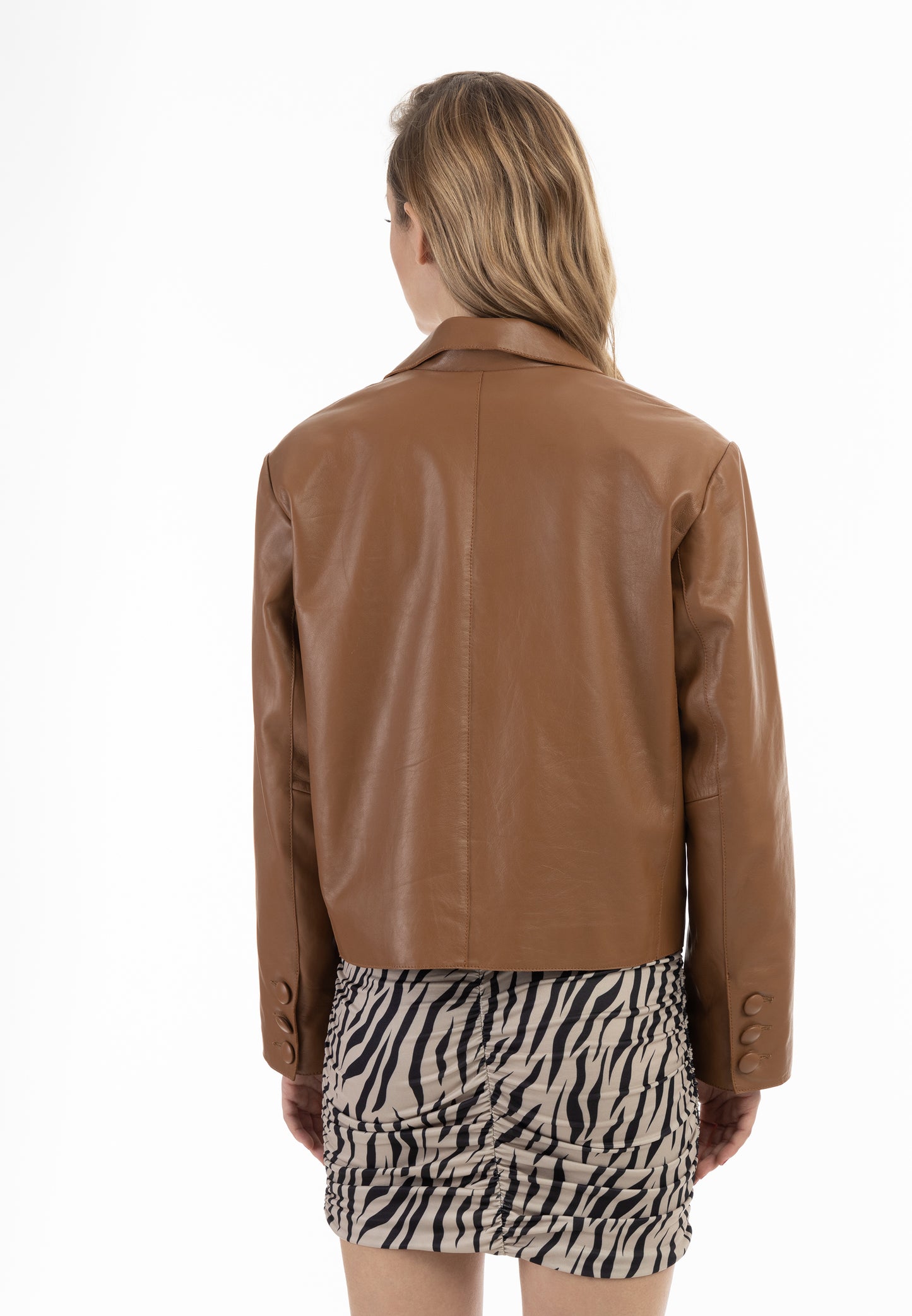 faina women's leather blazer