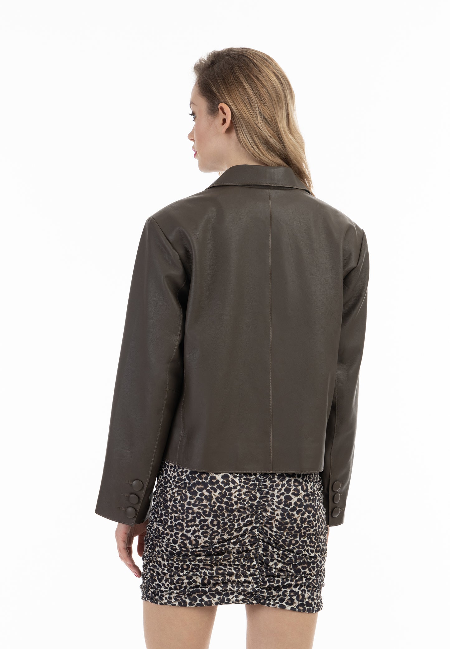 faina women's leather blazer