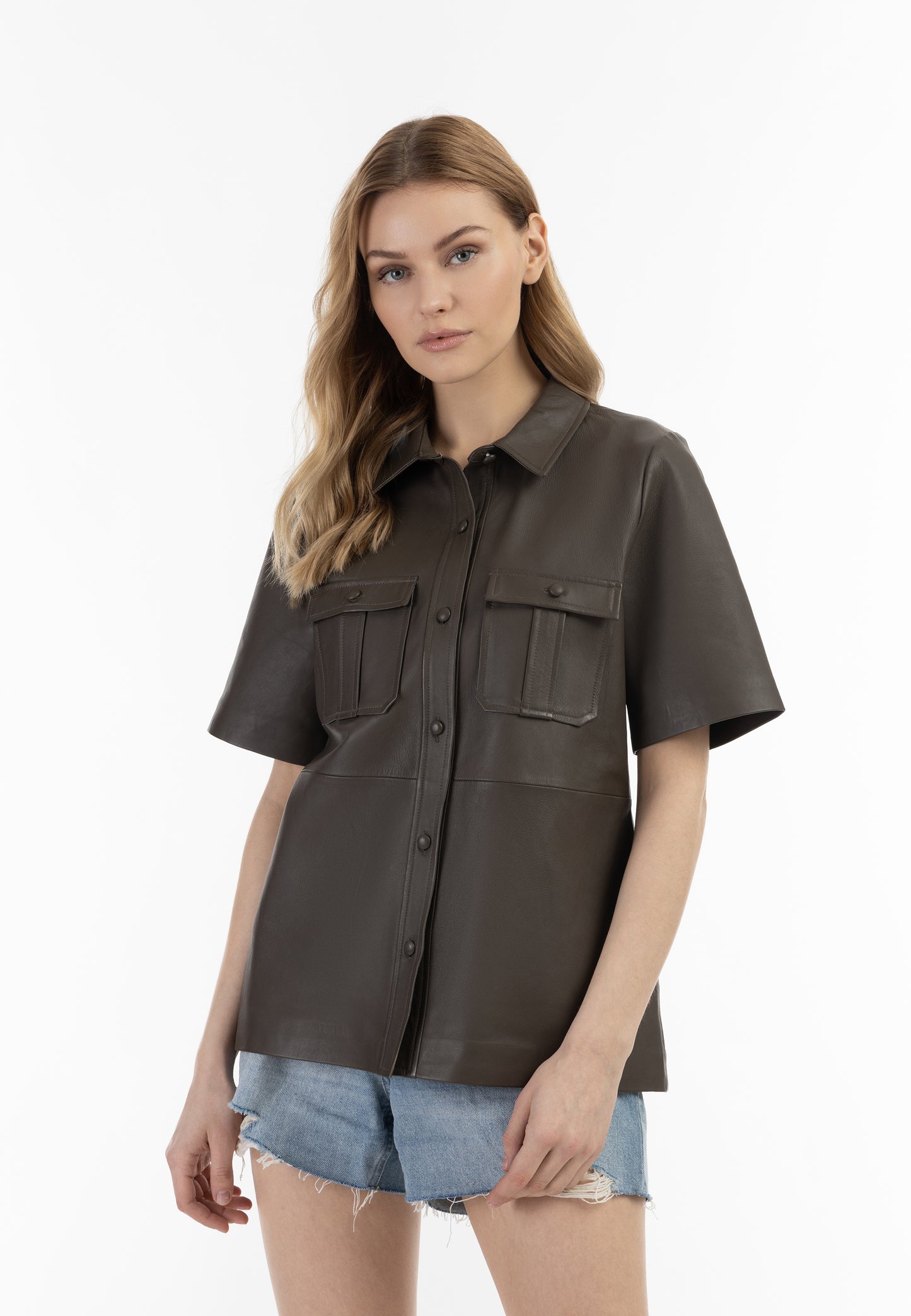 DreiMaster Vintage women's leather shirt