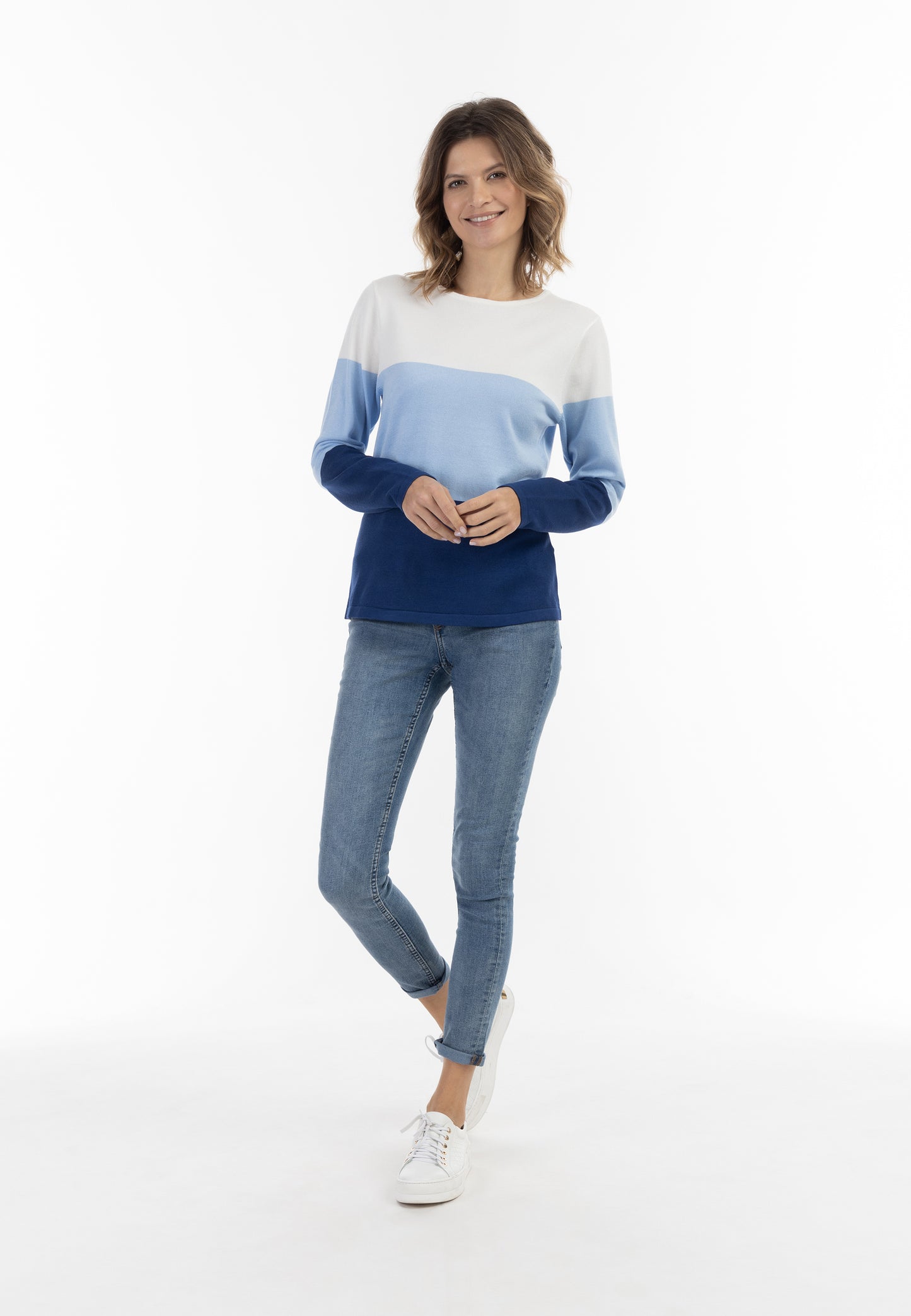 usha BLUE LABEL damski sweter w delikatne paski