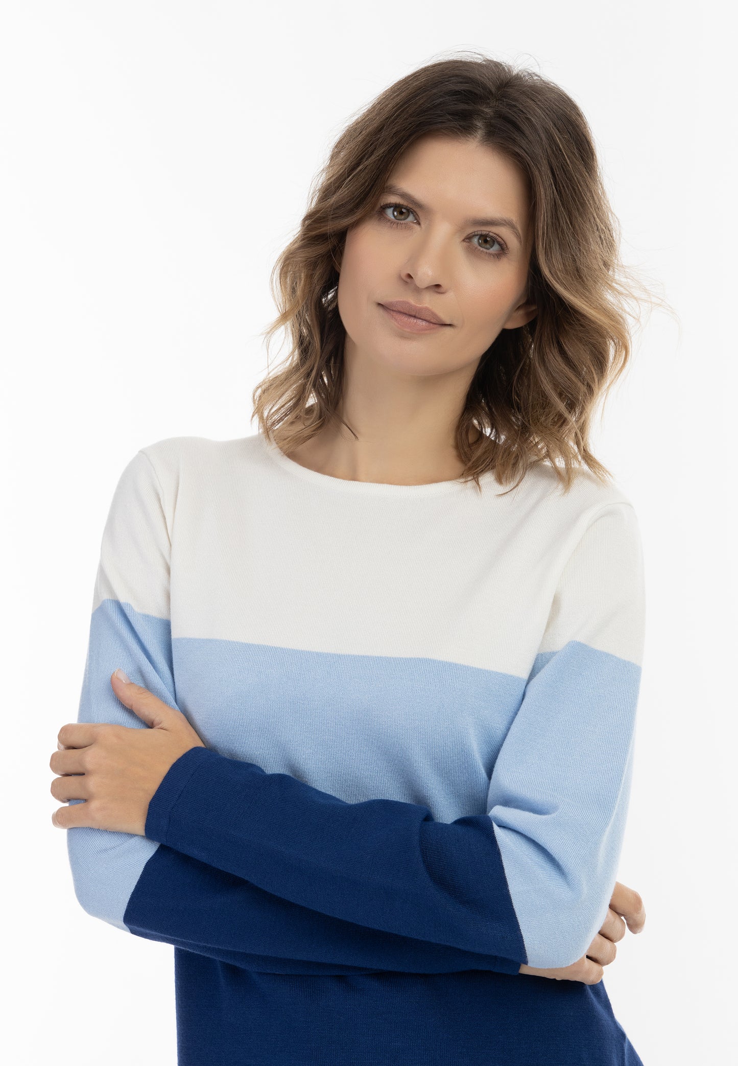 usha BLUE LABEL damski sweter w delikatne paski