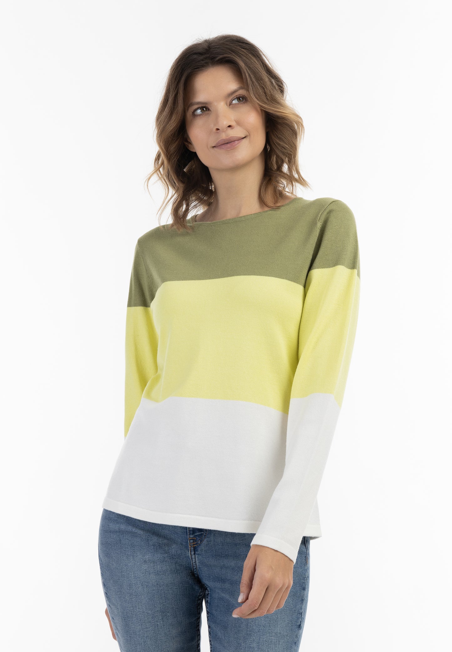 usha BLUE LABEL damski sweter w delikatne paski