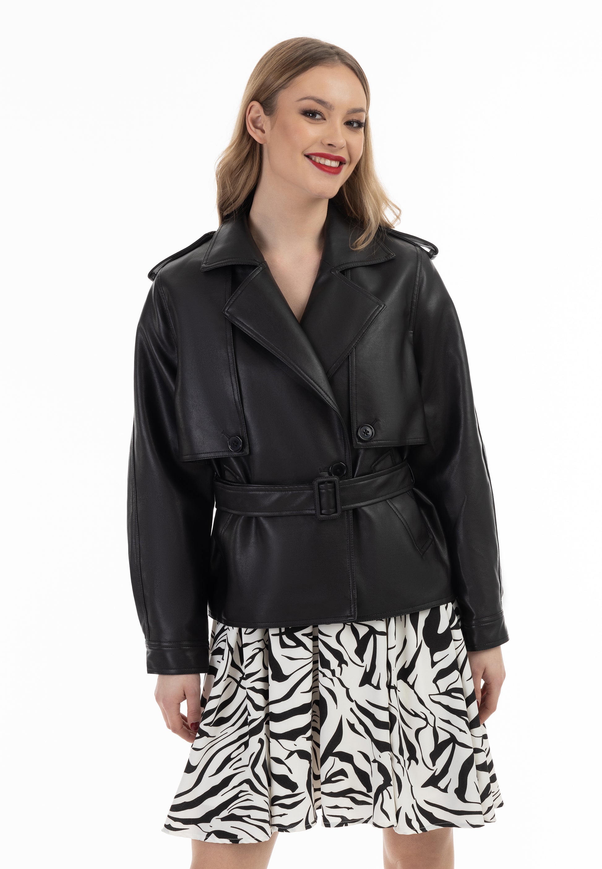 faina women's jacket made of imitation leather