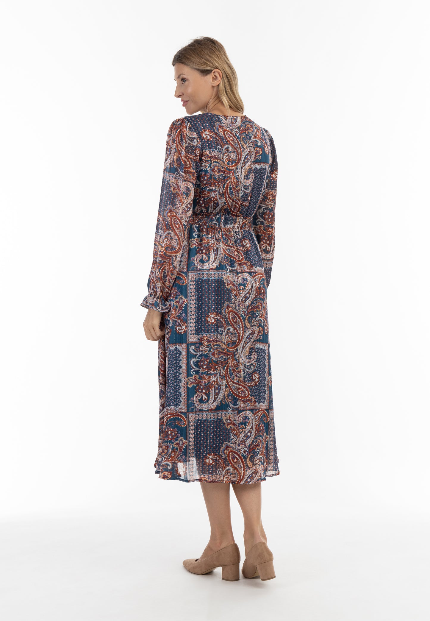 usha women's paisley print maxi dress