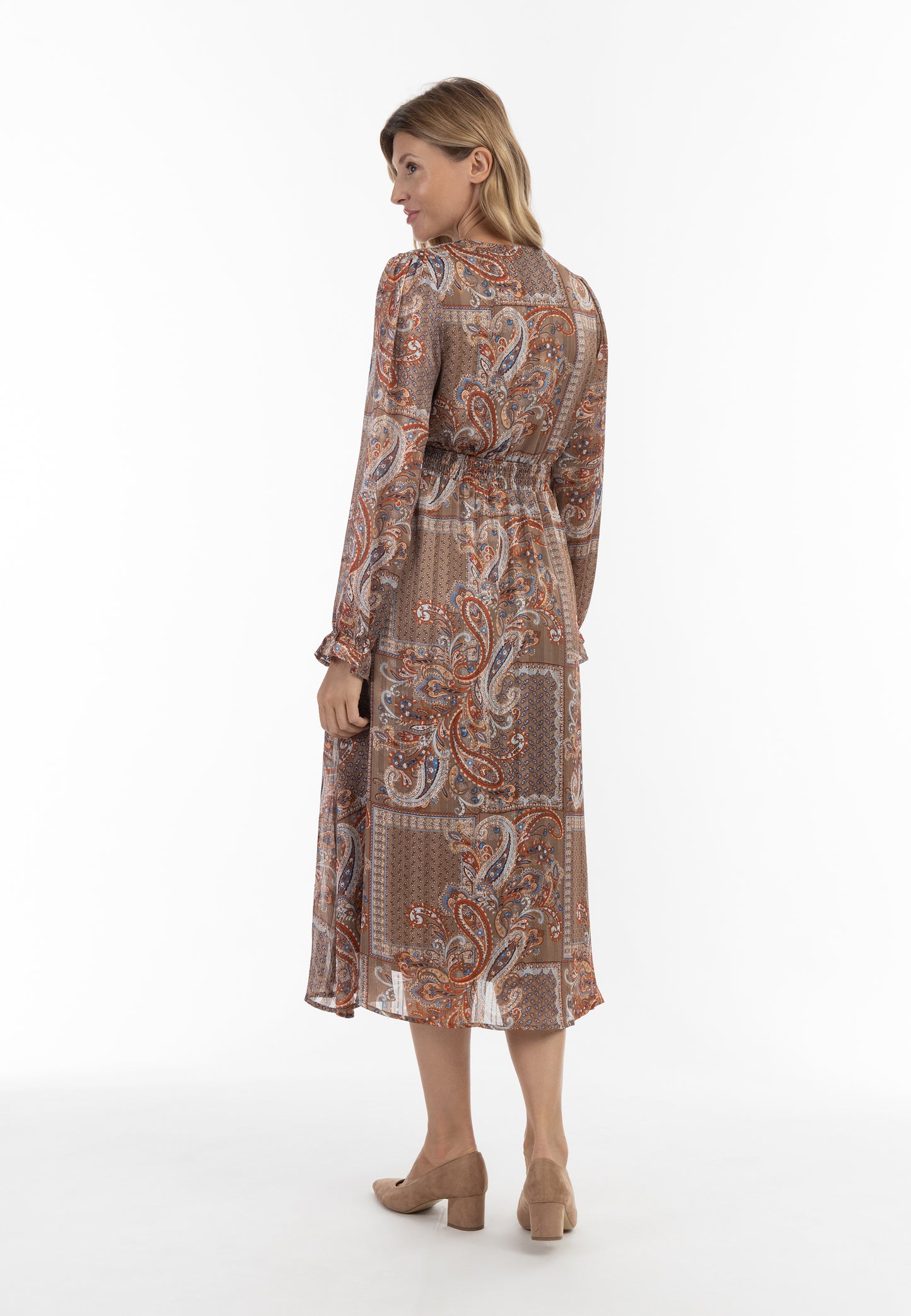 usha women's paisley print maxi dress