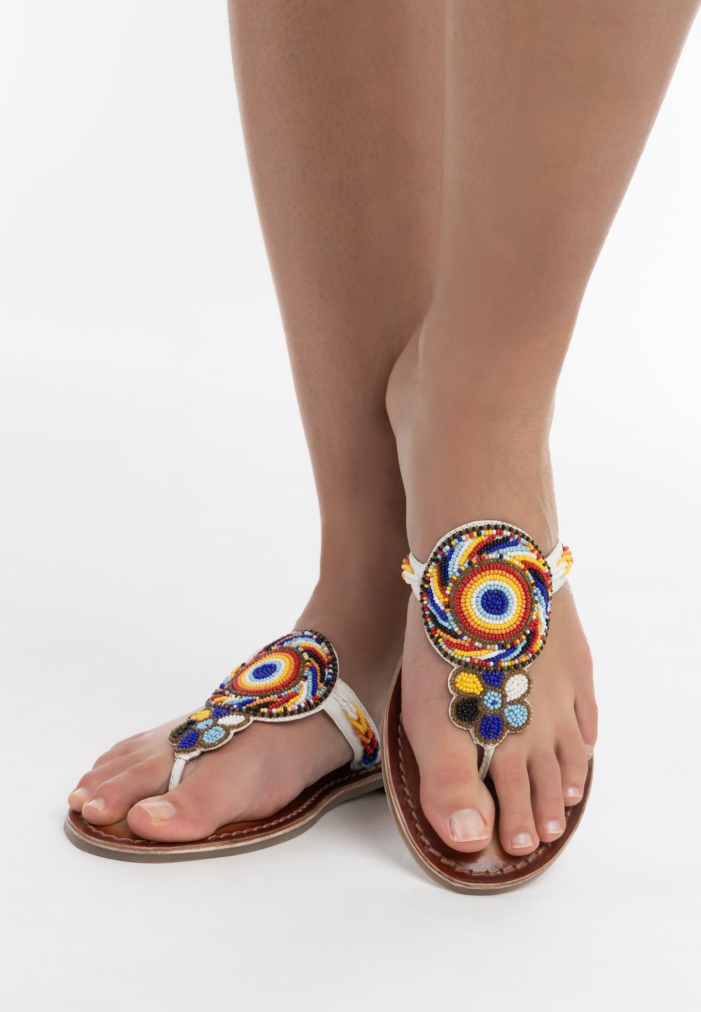 usha FESTIVAL women's beaded Sandals