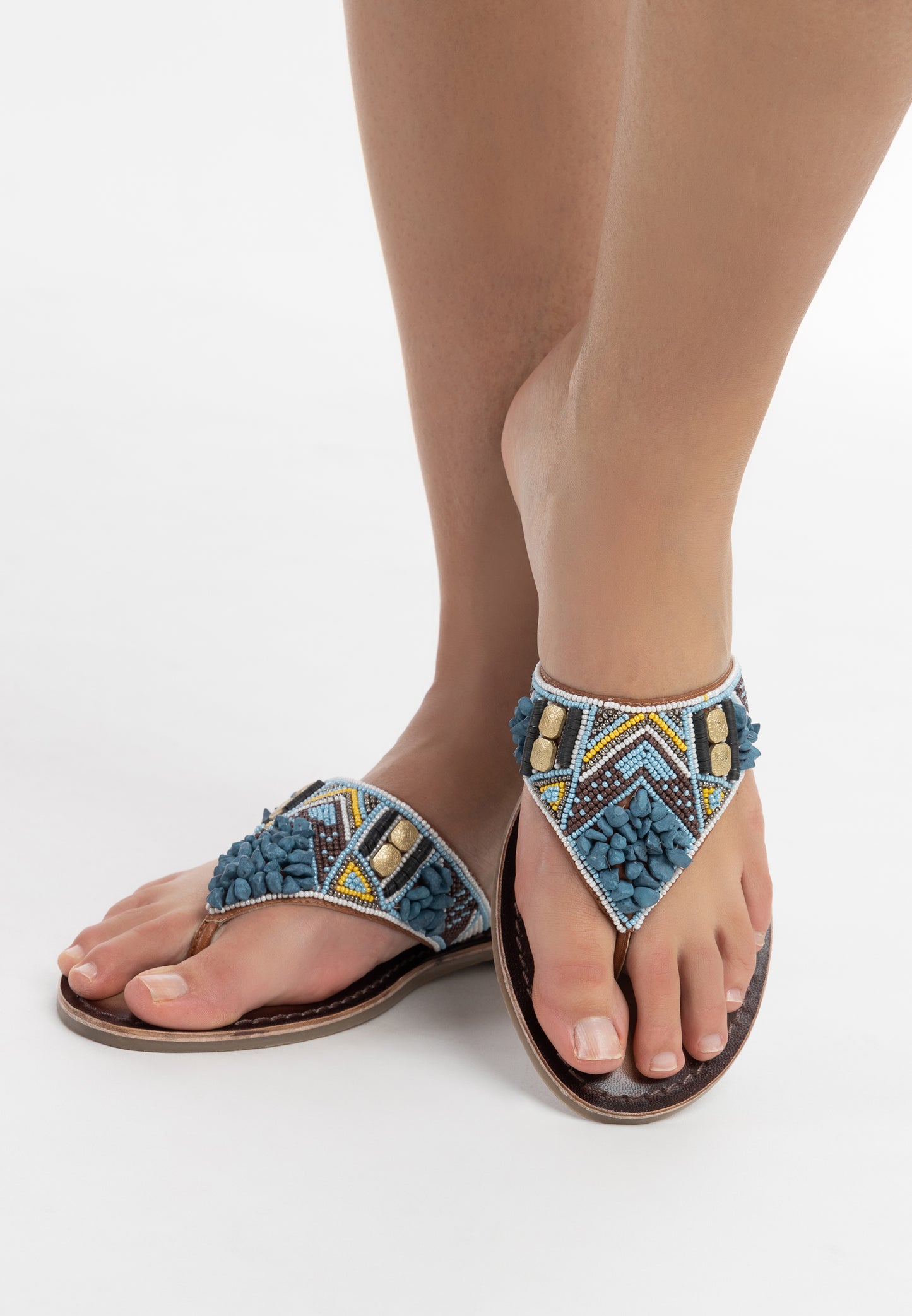 usha FESTIVAL women's beaded Sandals