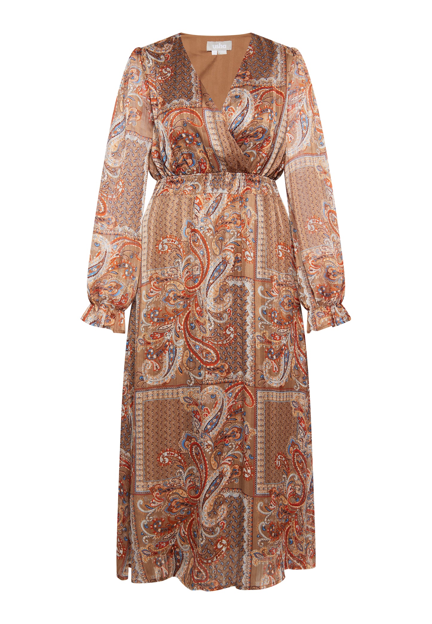 usha women's paisley print maxi dress