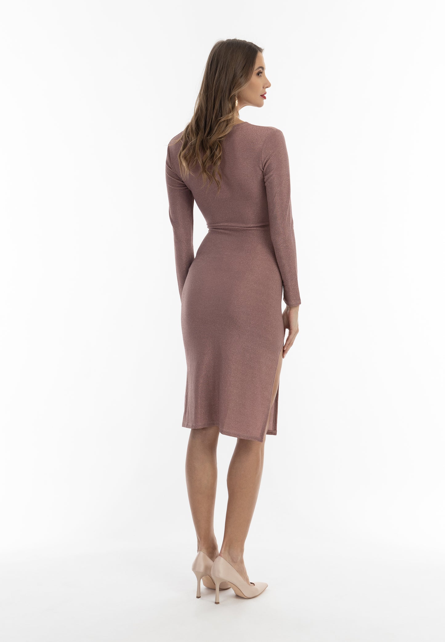 faina women's evening dress with shiny yarn