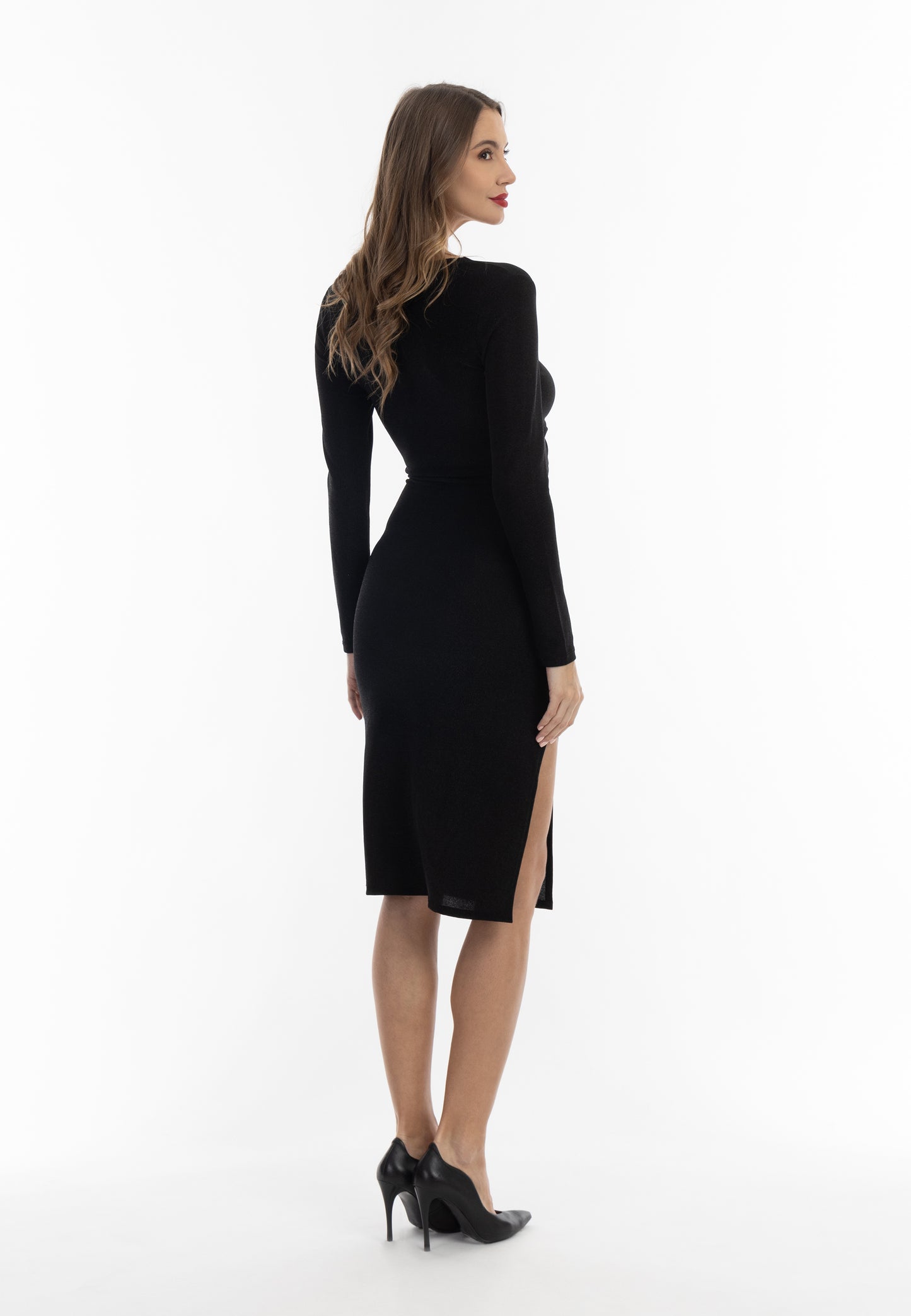 faina women's evening dress with shiny yarn