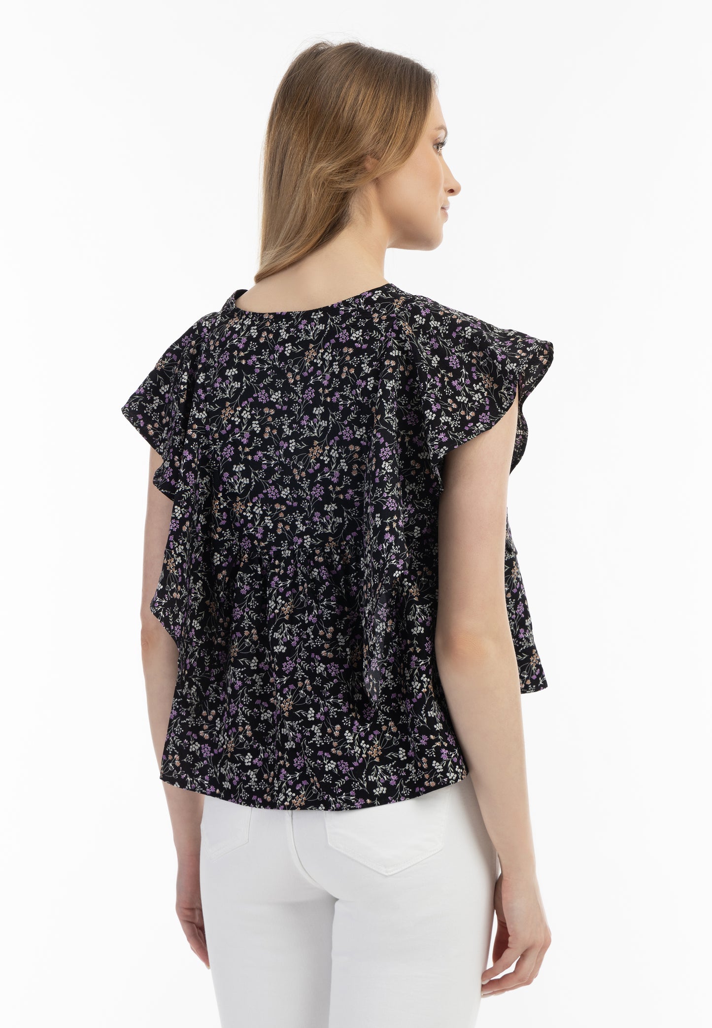 usha women's short sleeve blouse