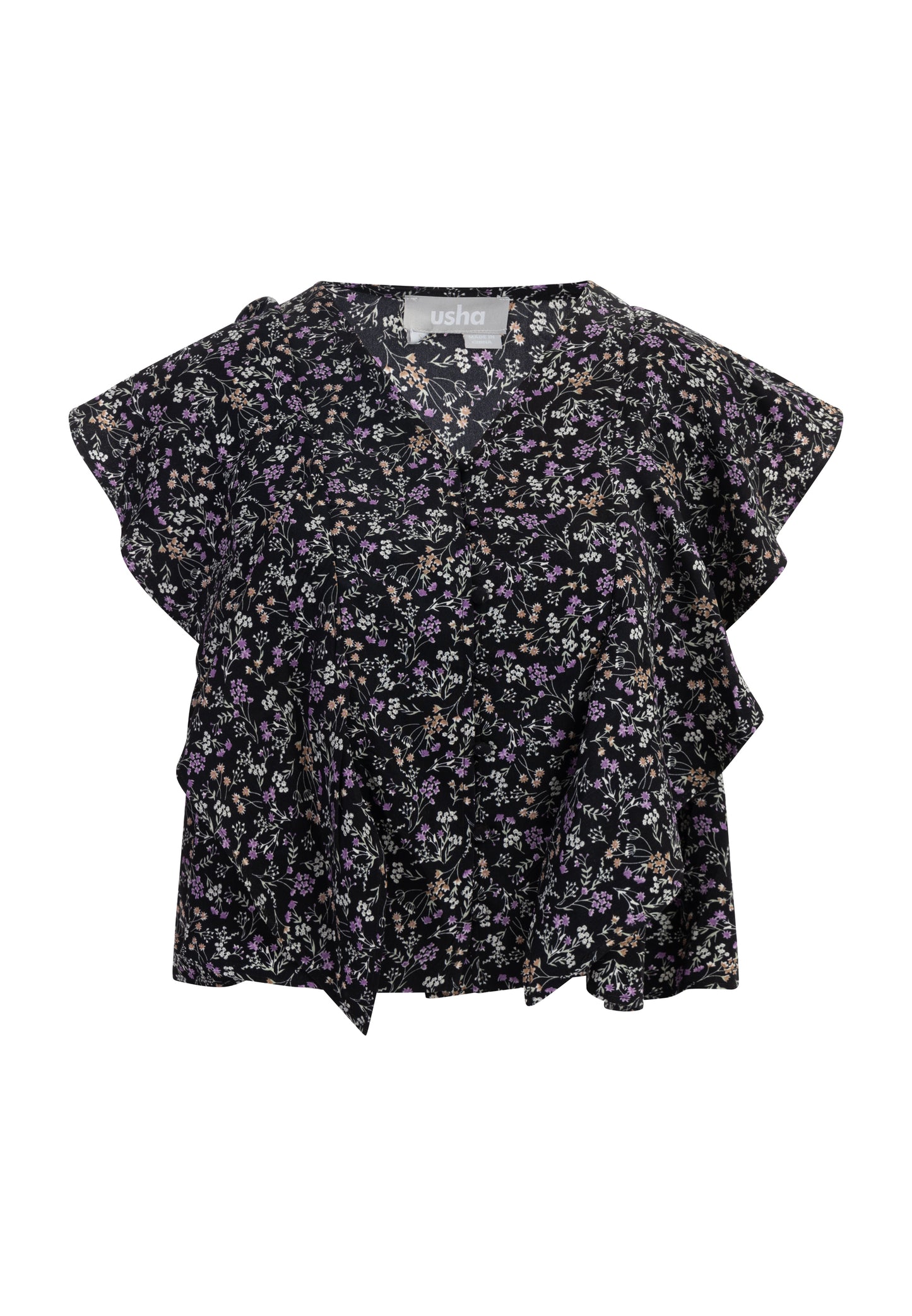 usha women's short sleeve blouse