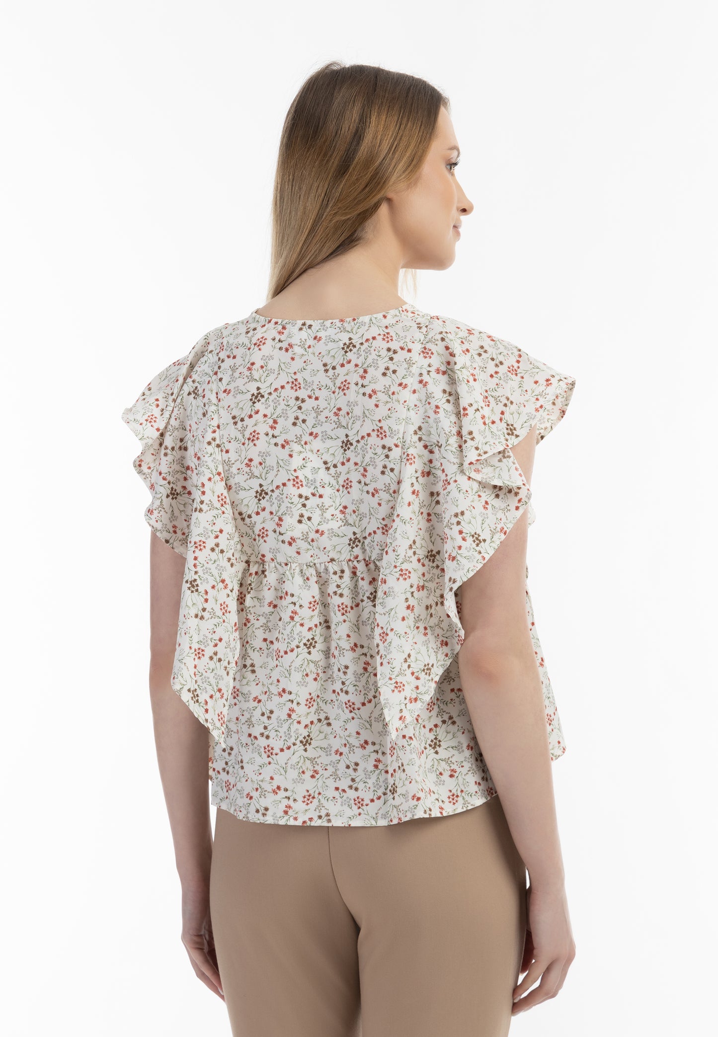 usha women's short sleeve blouse