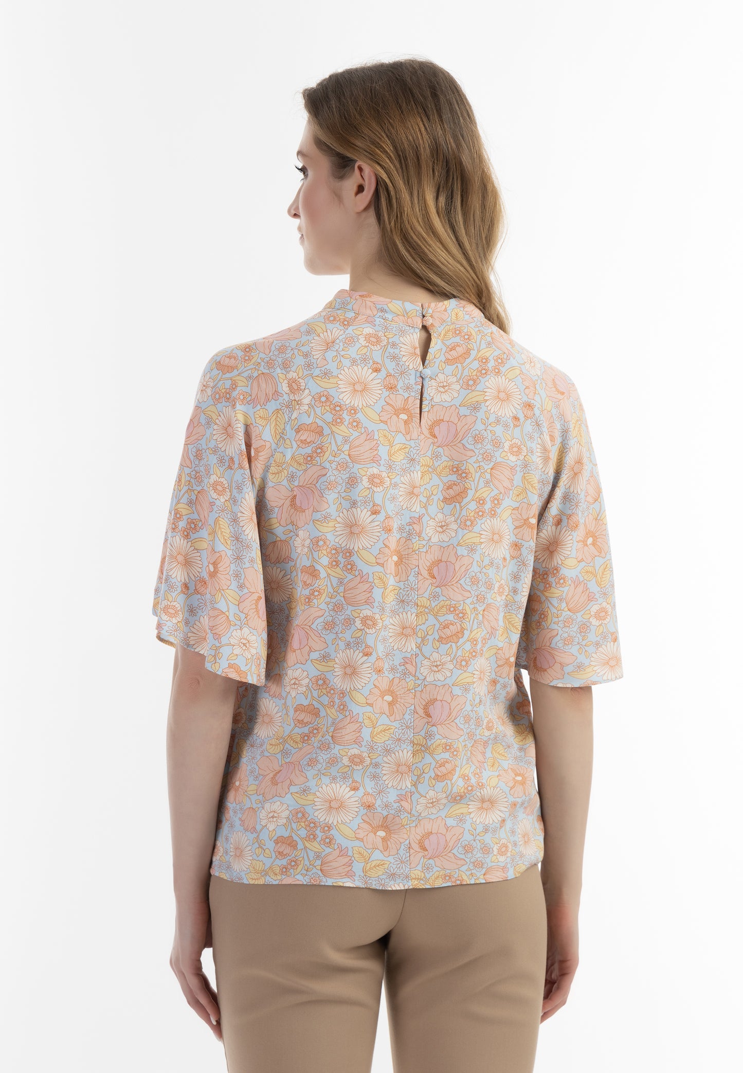 usha women's short sleeve blouse