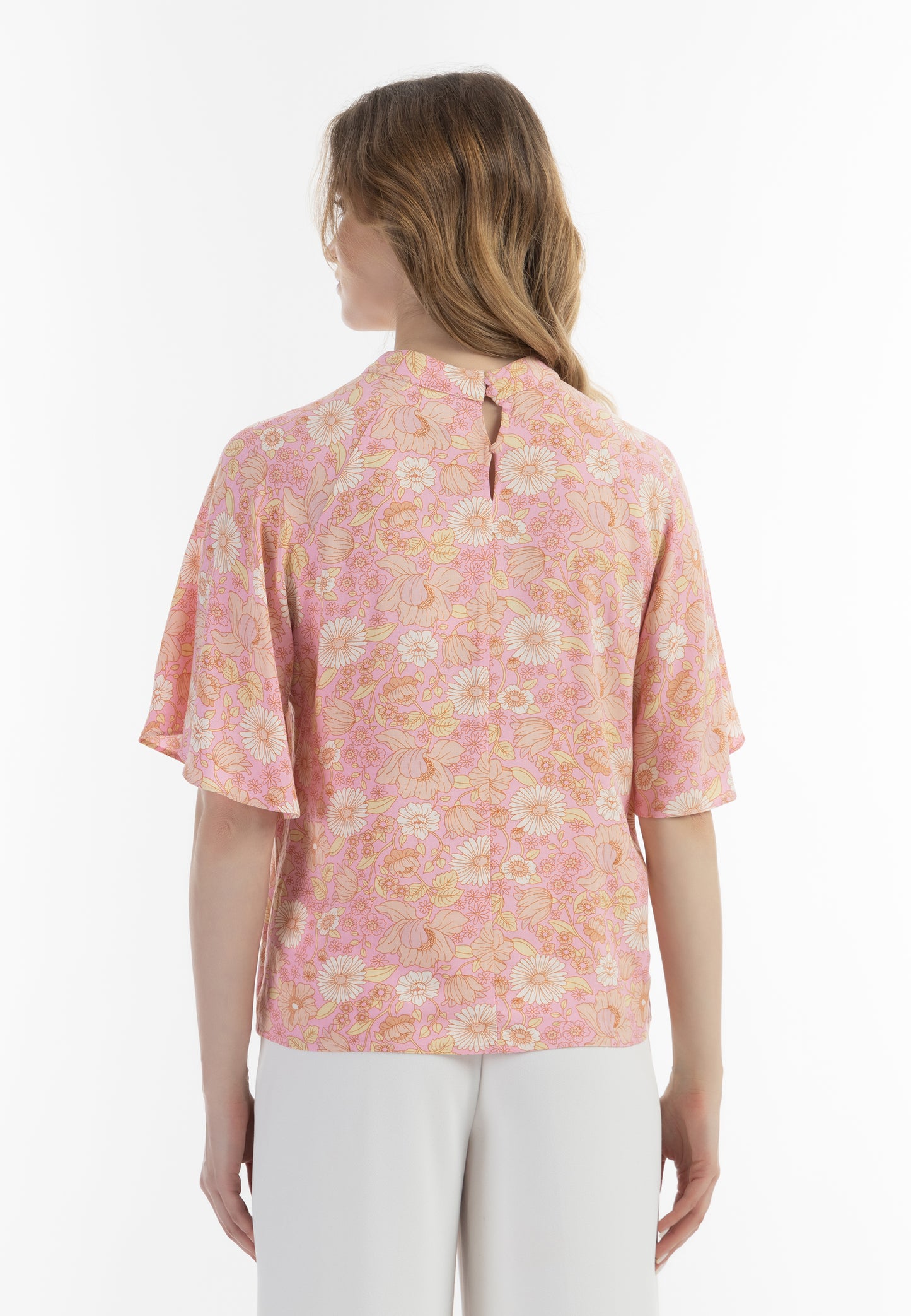 usha women's short sleeve blouse