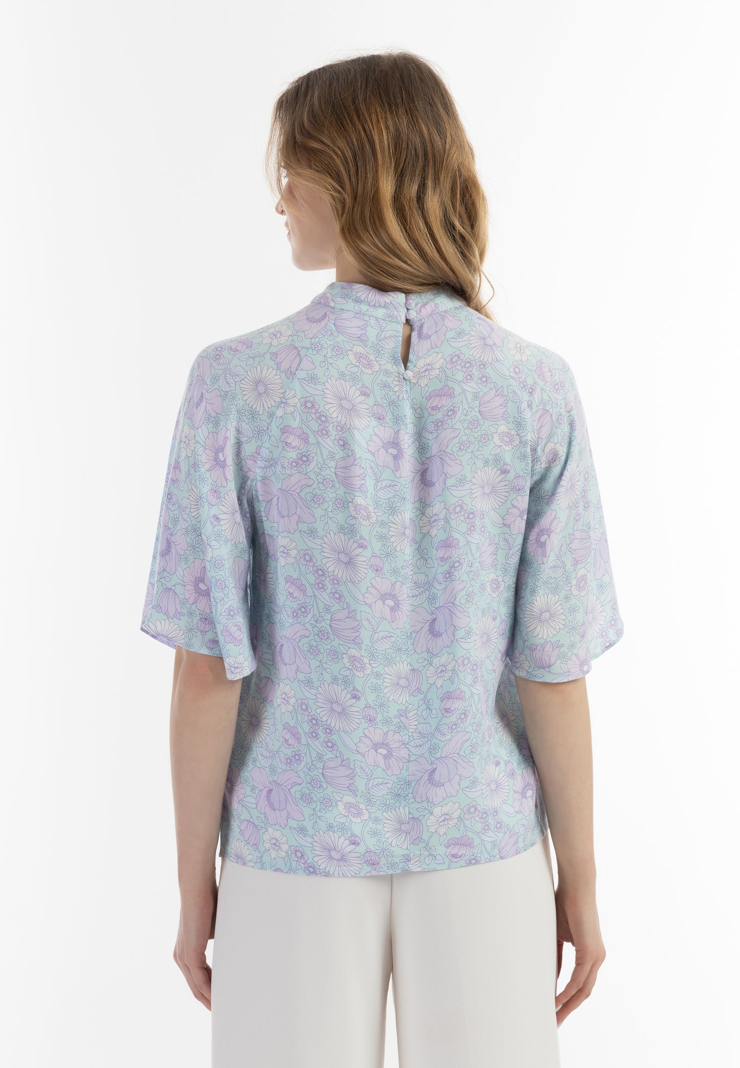 usha women's short sleeve blouse