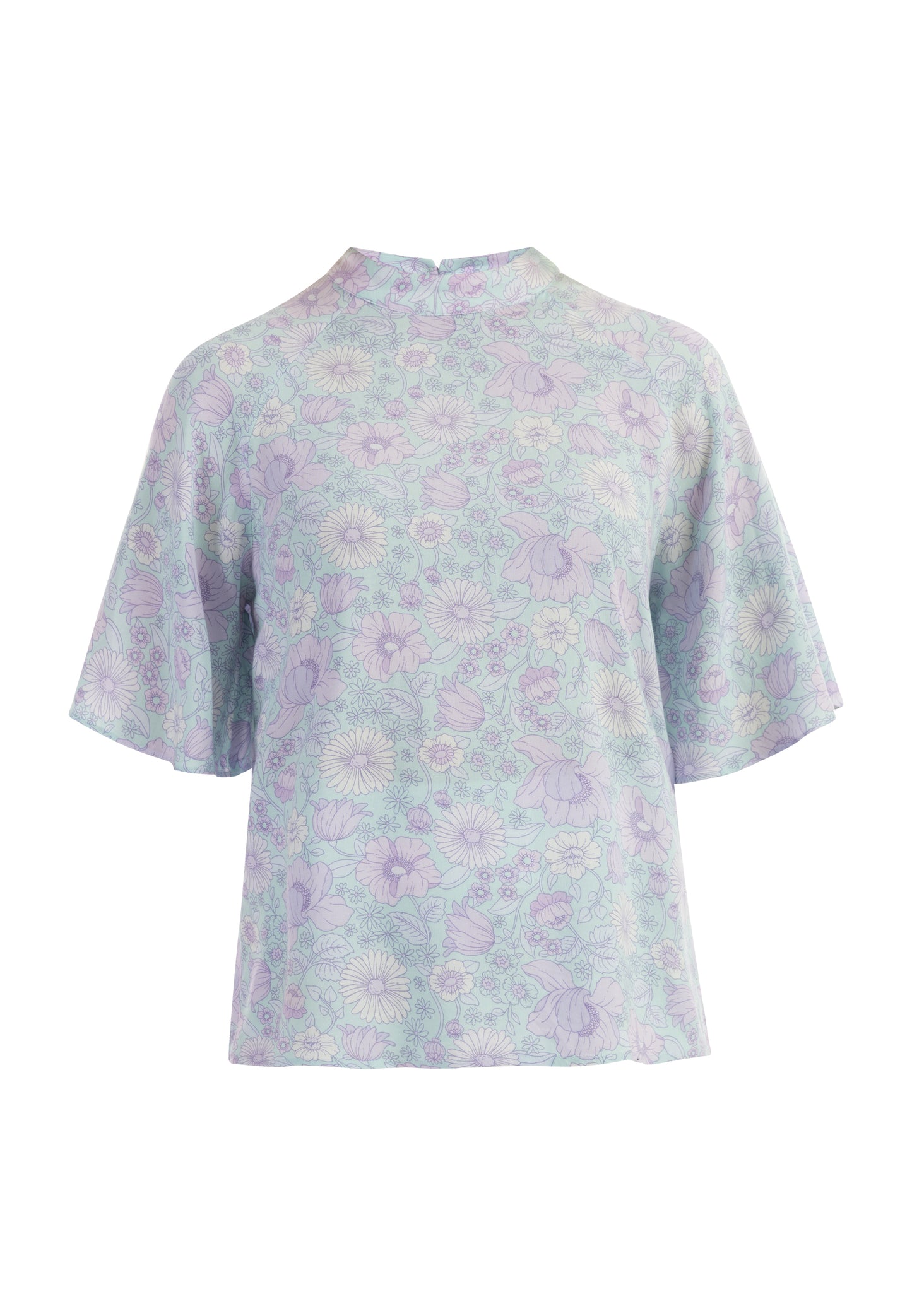 usha women's short sleeve blouse