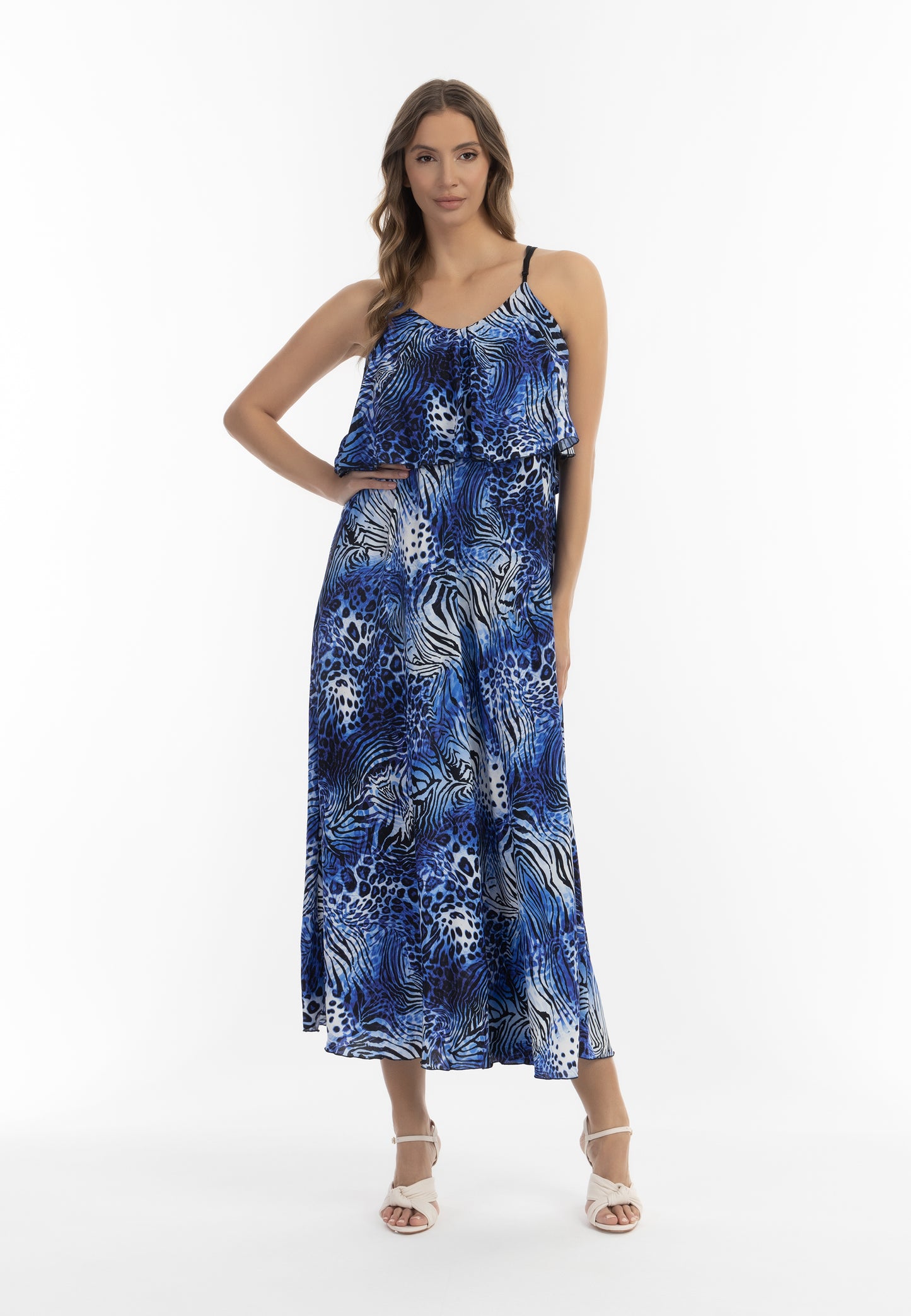 faina women's animal print maxi dress