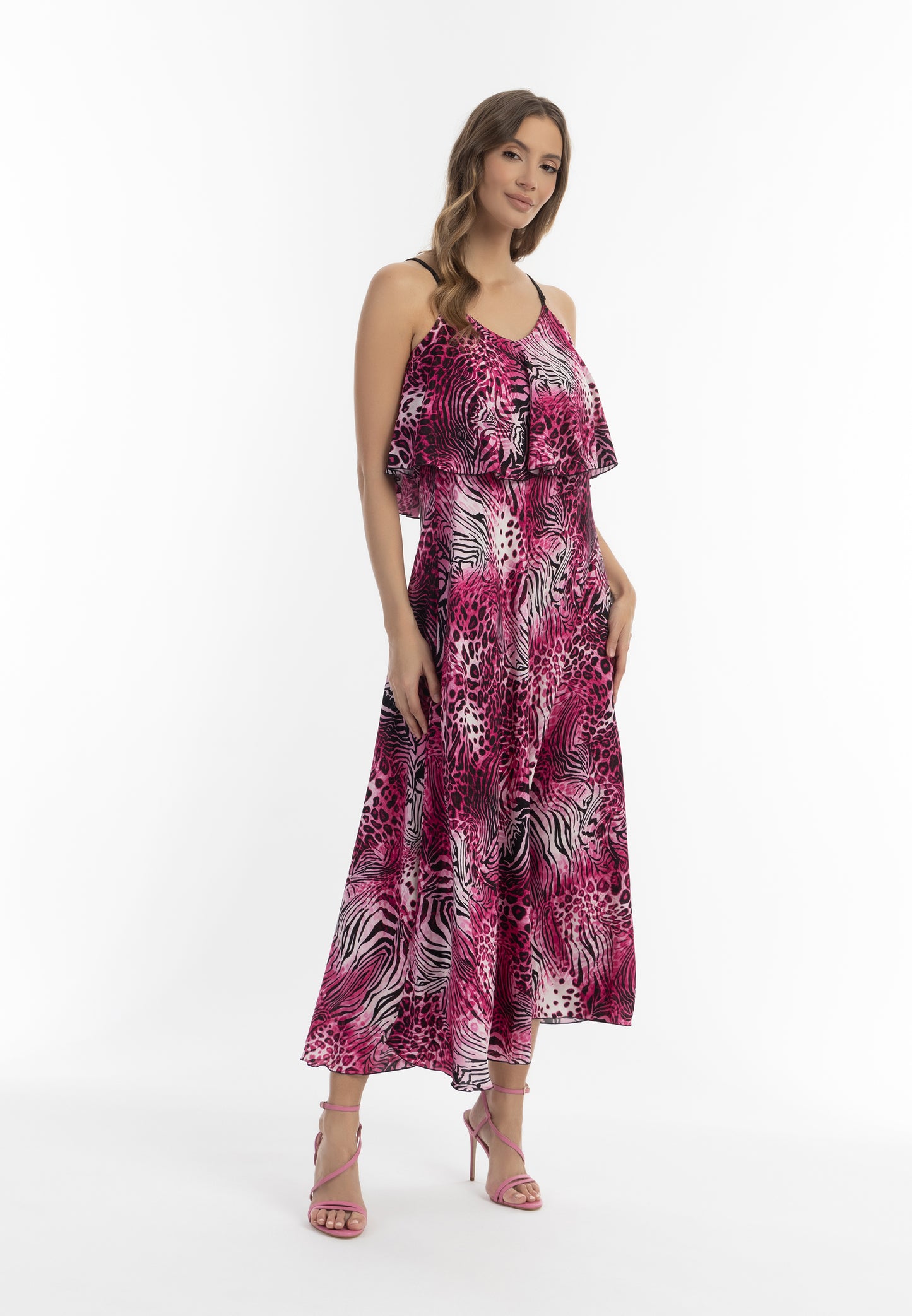 faina women's animal print maxi dress