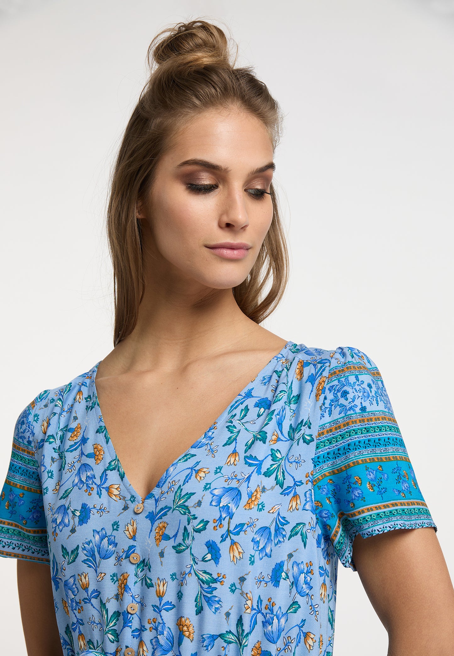 usha FESTIVAL women's floral print maxi dress