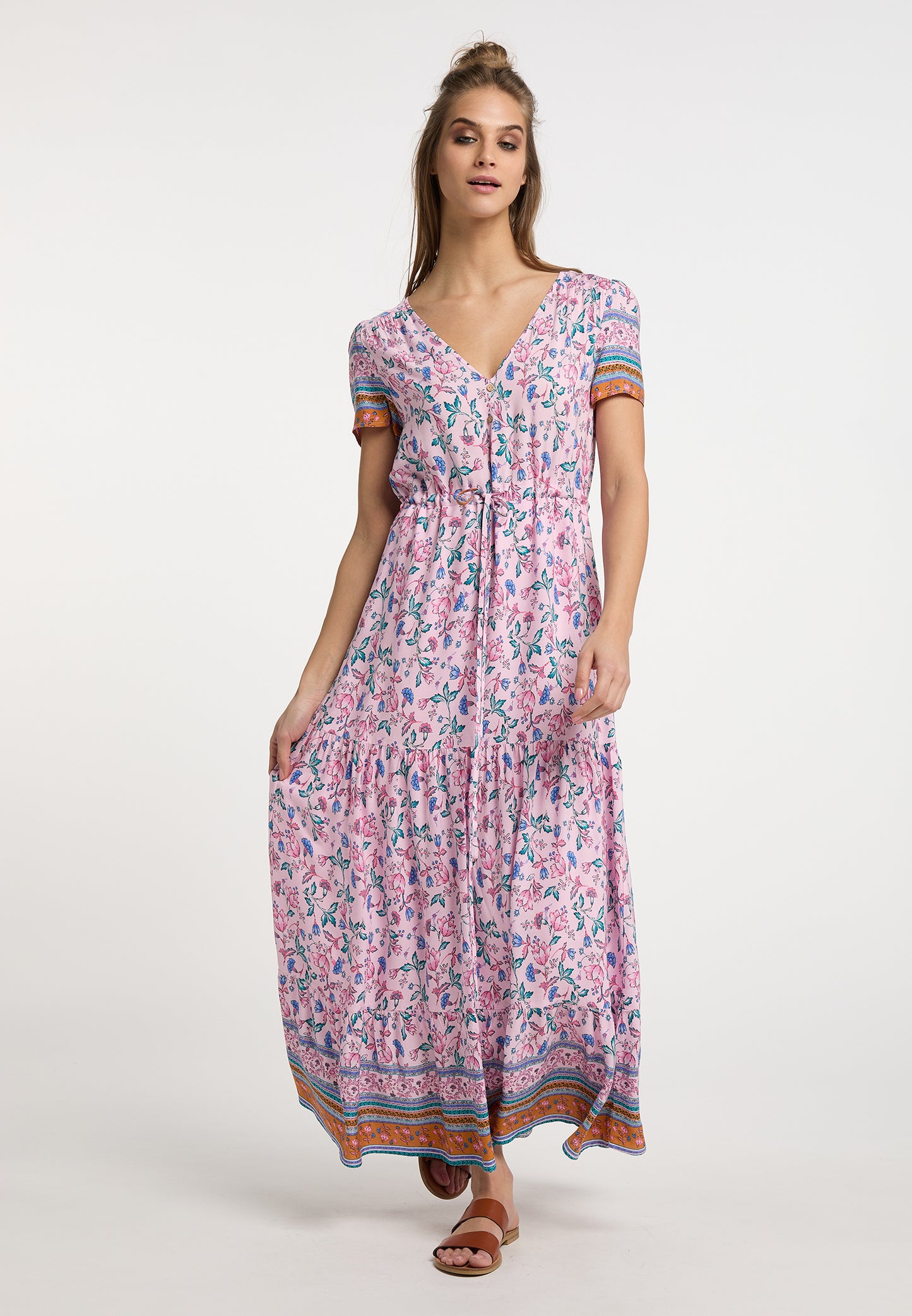 usha FESTIVAL women's floral print maxi dress