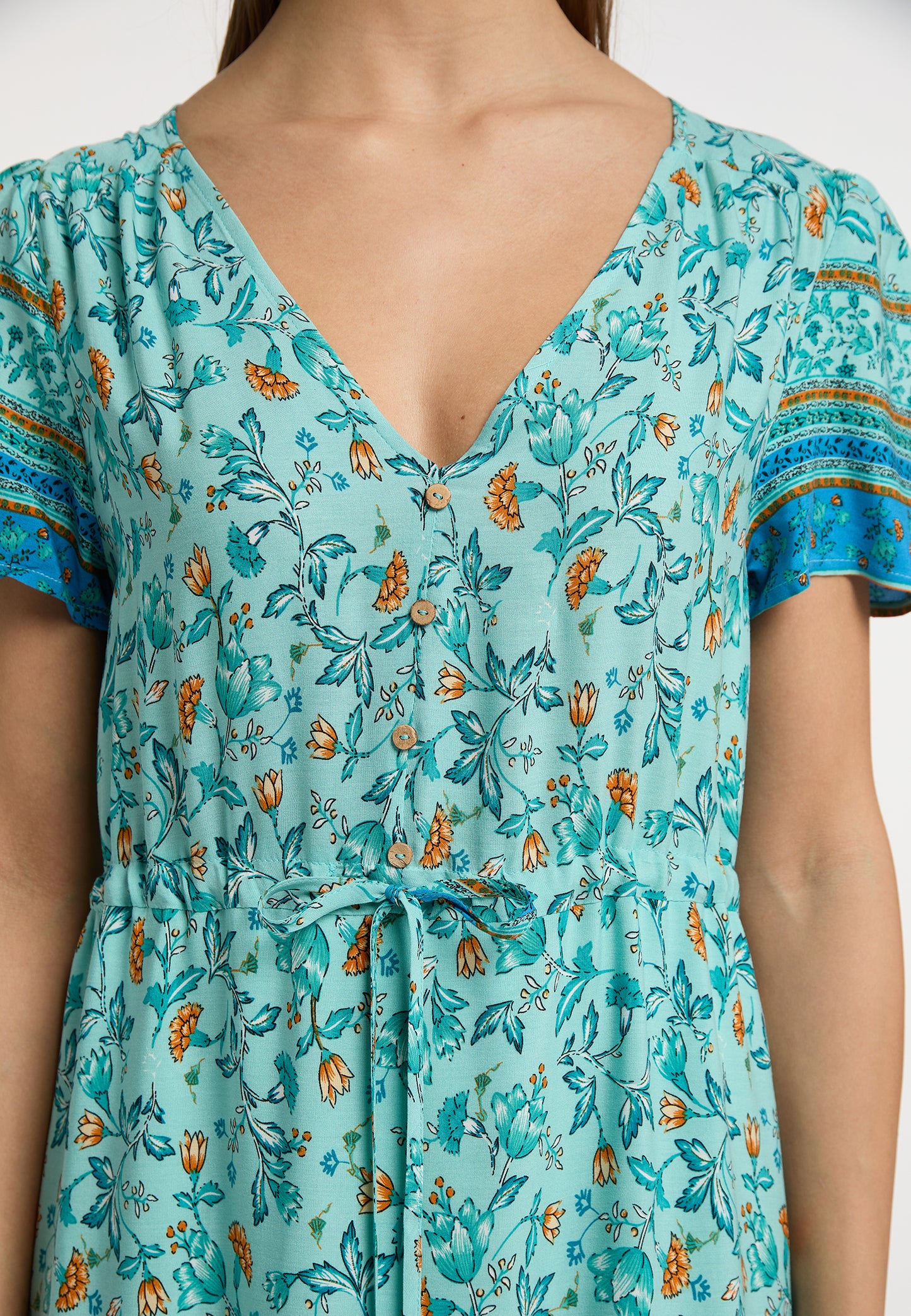 usha FESTIVAL women's floral print maxi dress