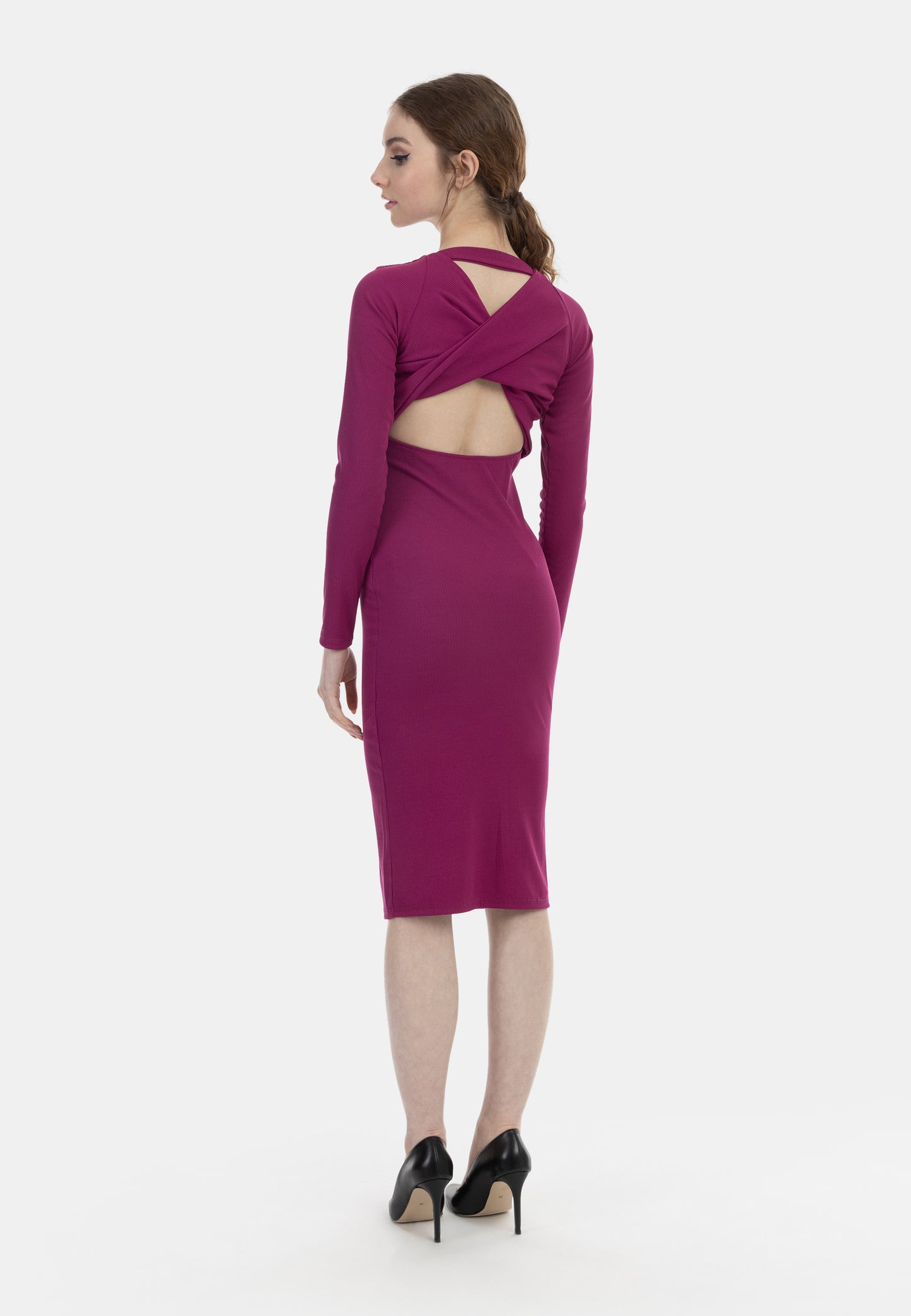 myMo at night women's long sleeve midi dress