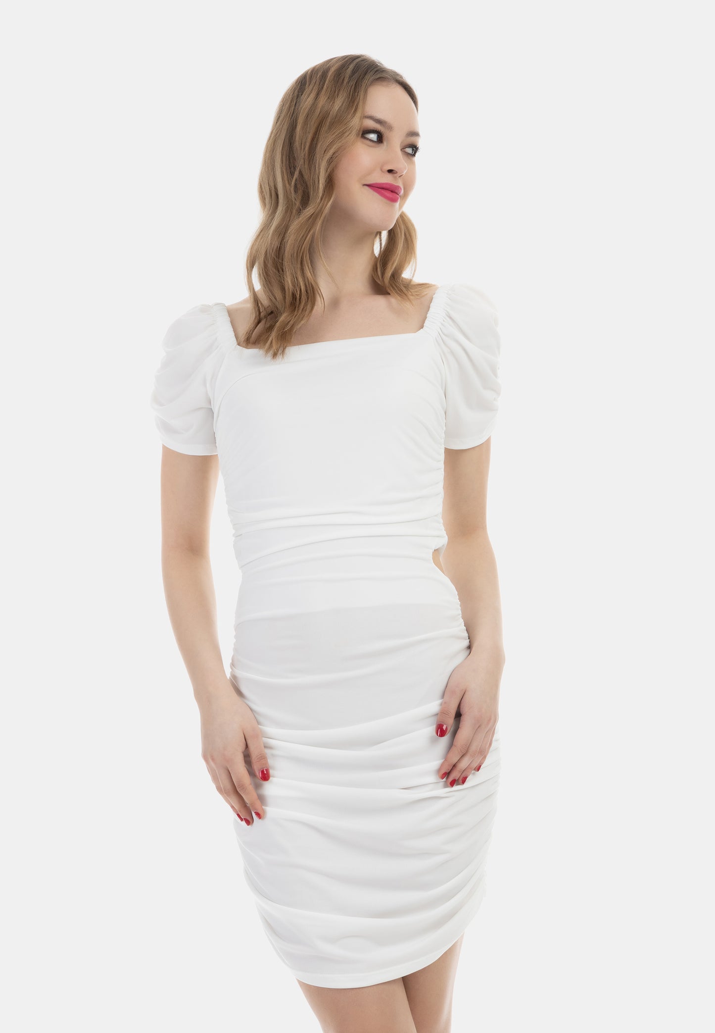 faina women's mini short sleeve dress