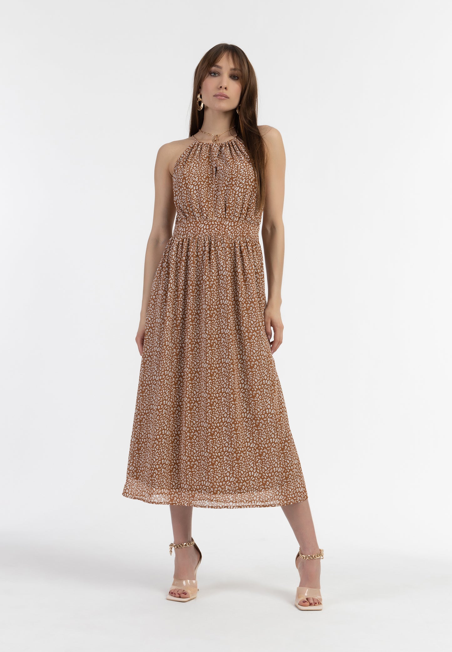 faina women's chiffon midi dress