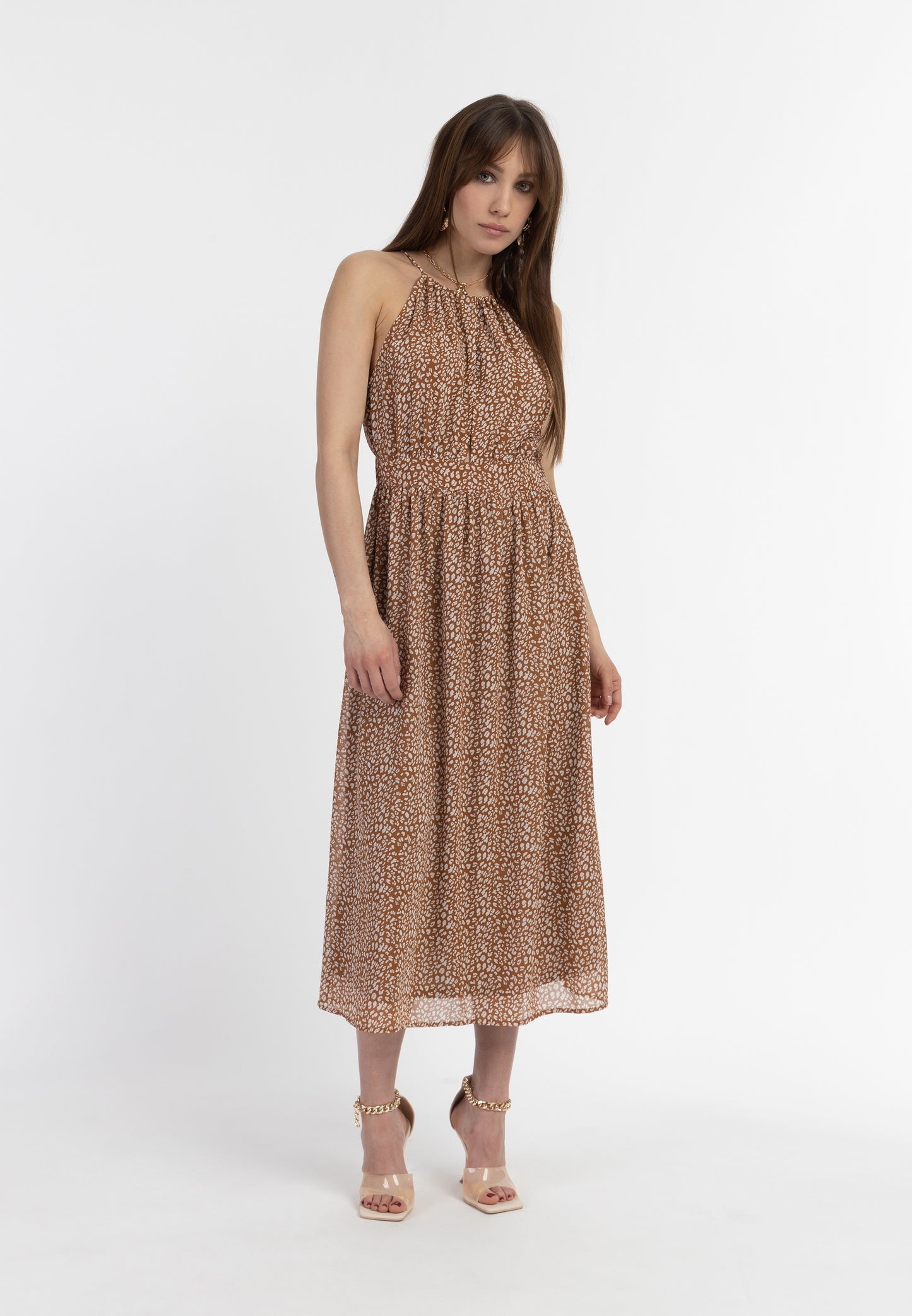 faina women's chiffon midi dress