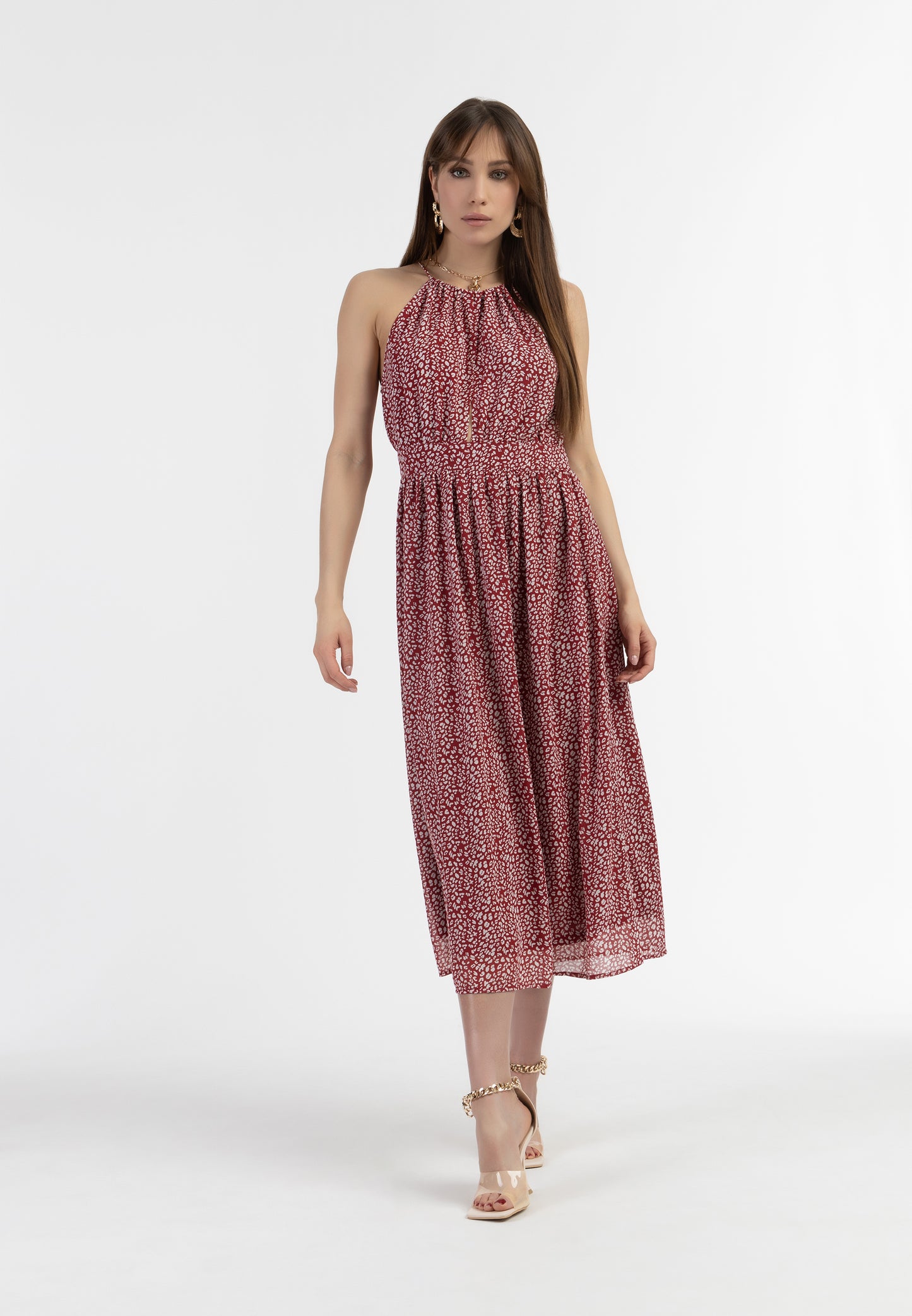 faina women's chiffon midi dress
