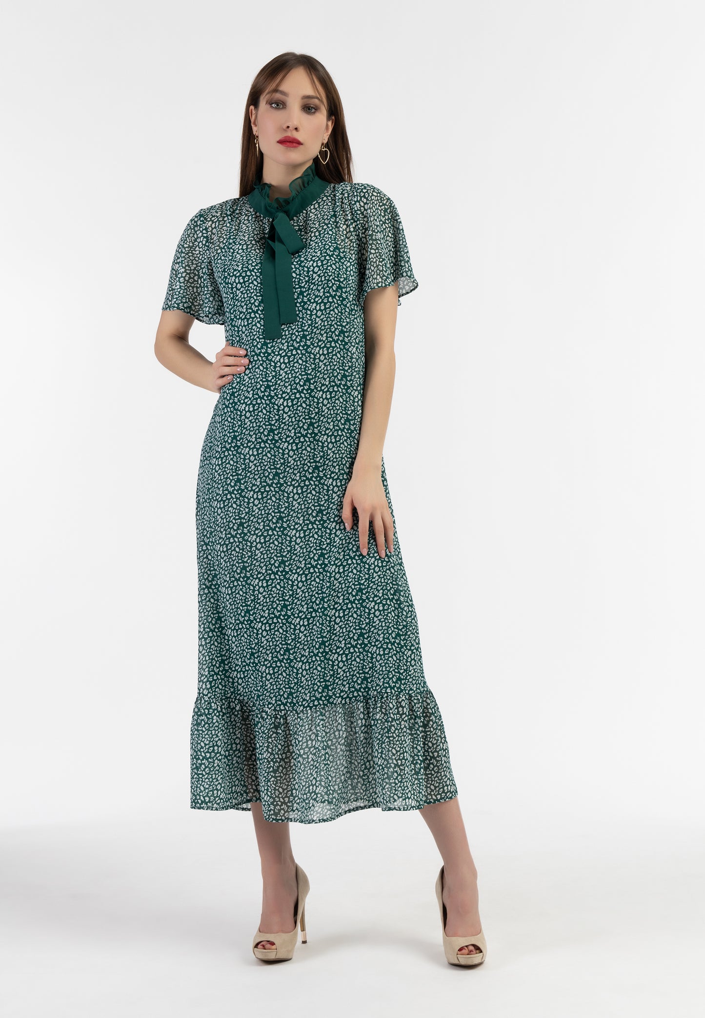 faina women's chiffon midi dress