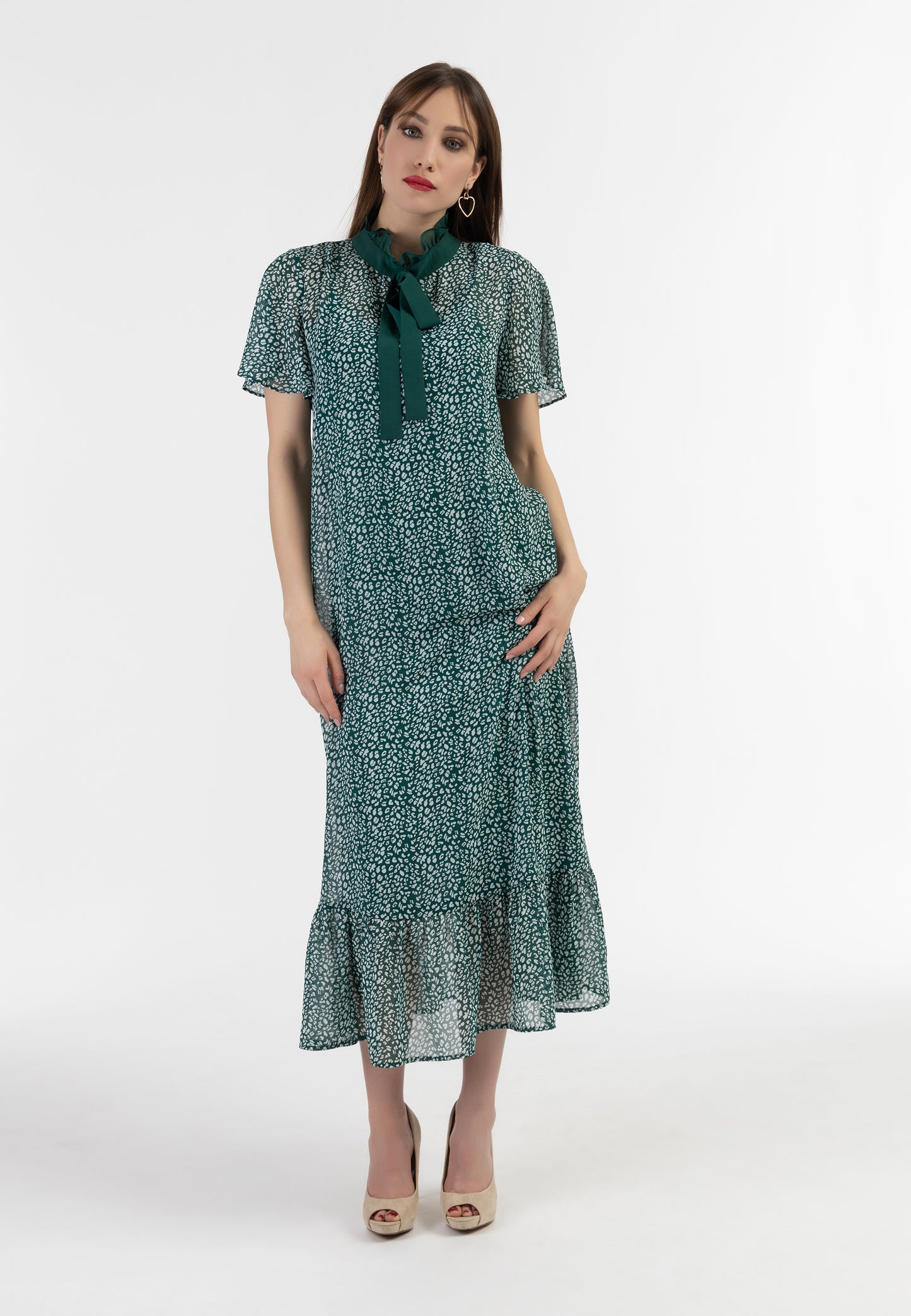 faina women's chiffon midi dress