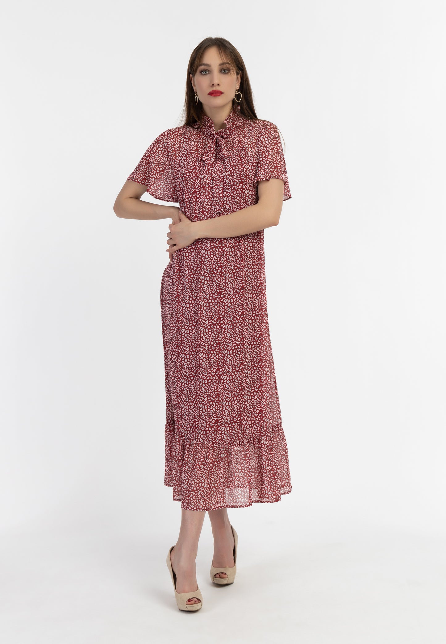 faina women's chiffon midi dress