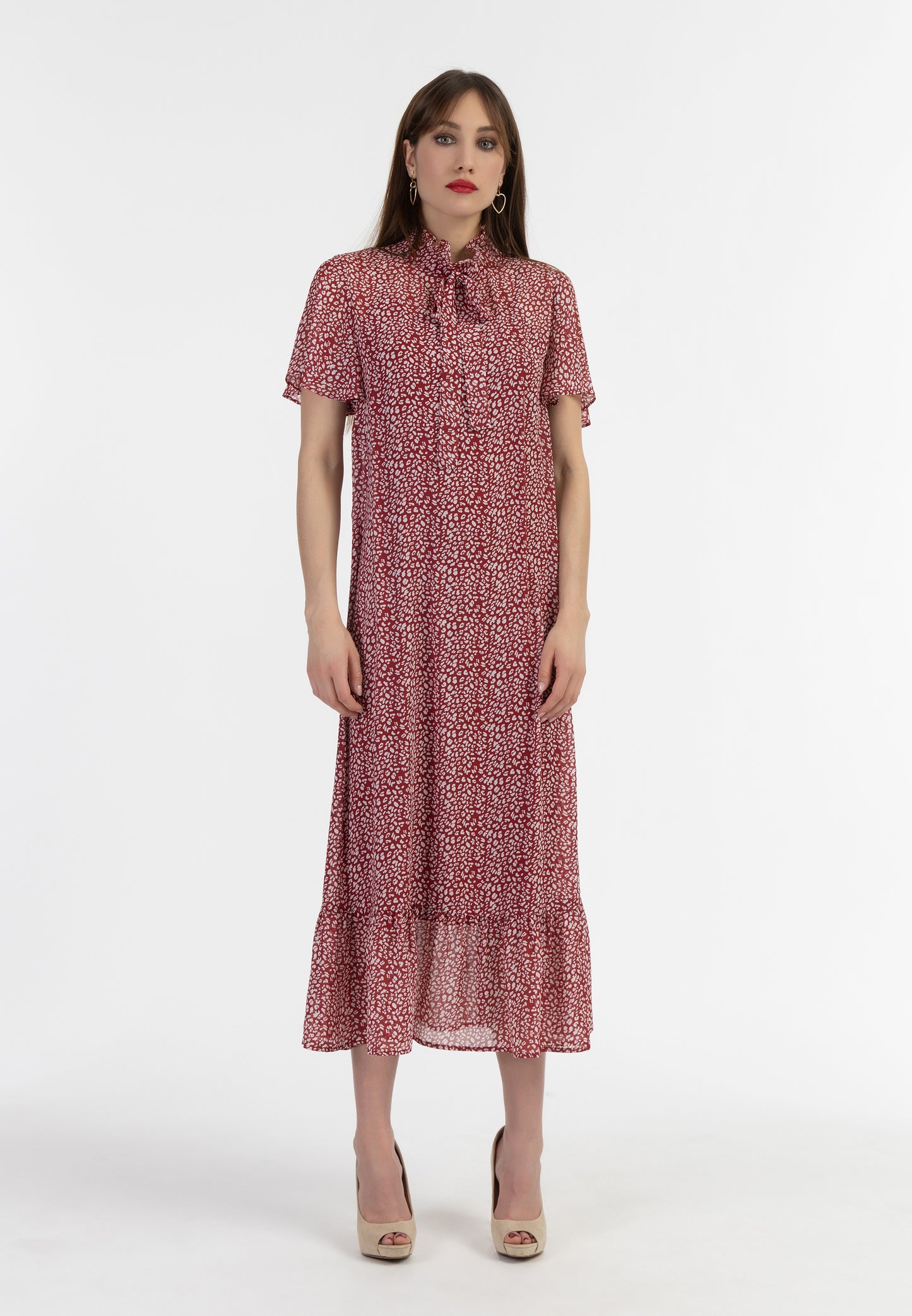 faina women's chiffon midi dress