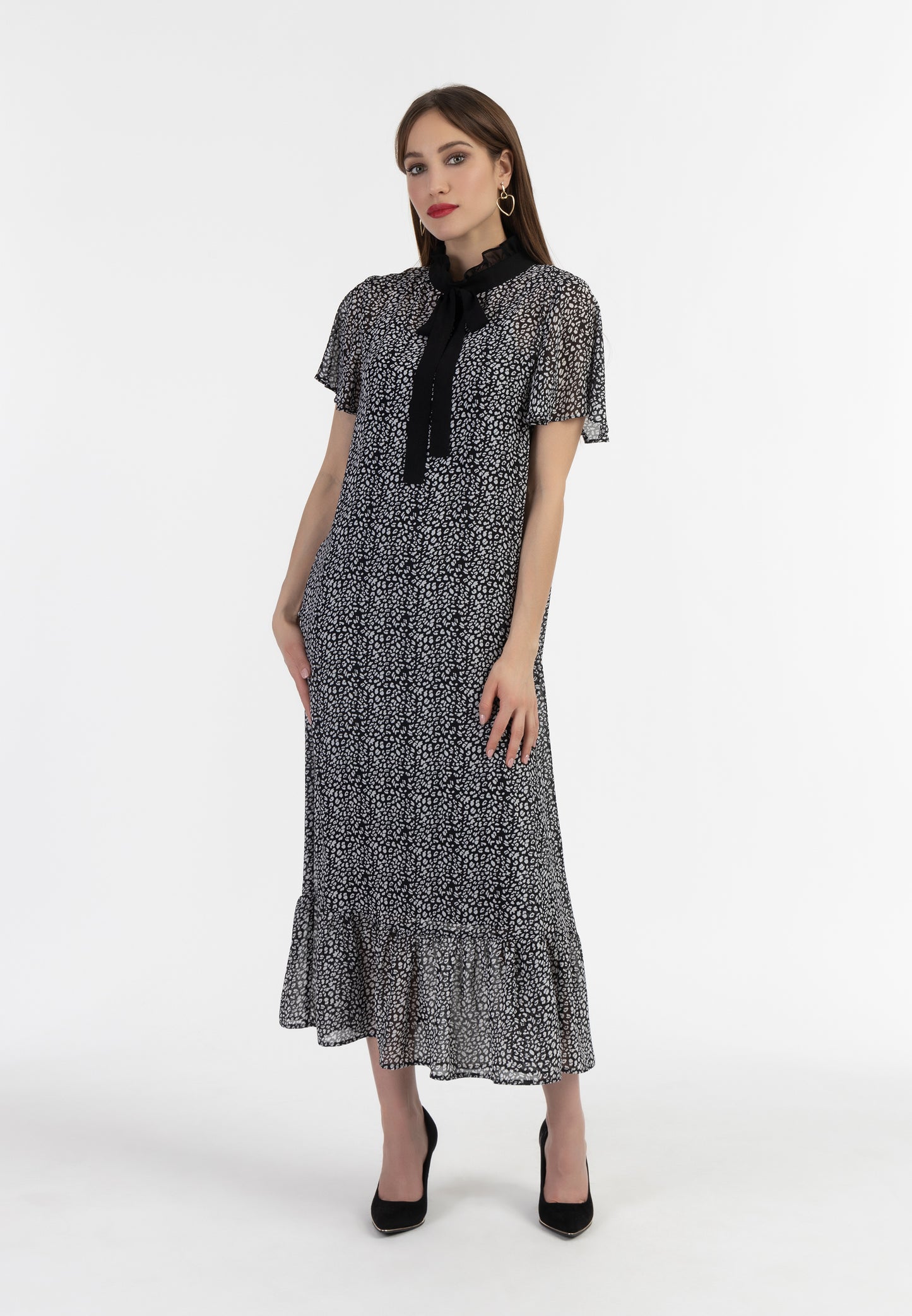 faina women's chiffon midi dress
