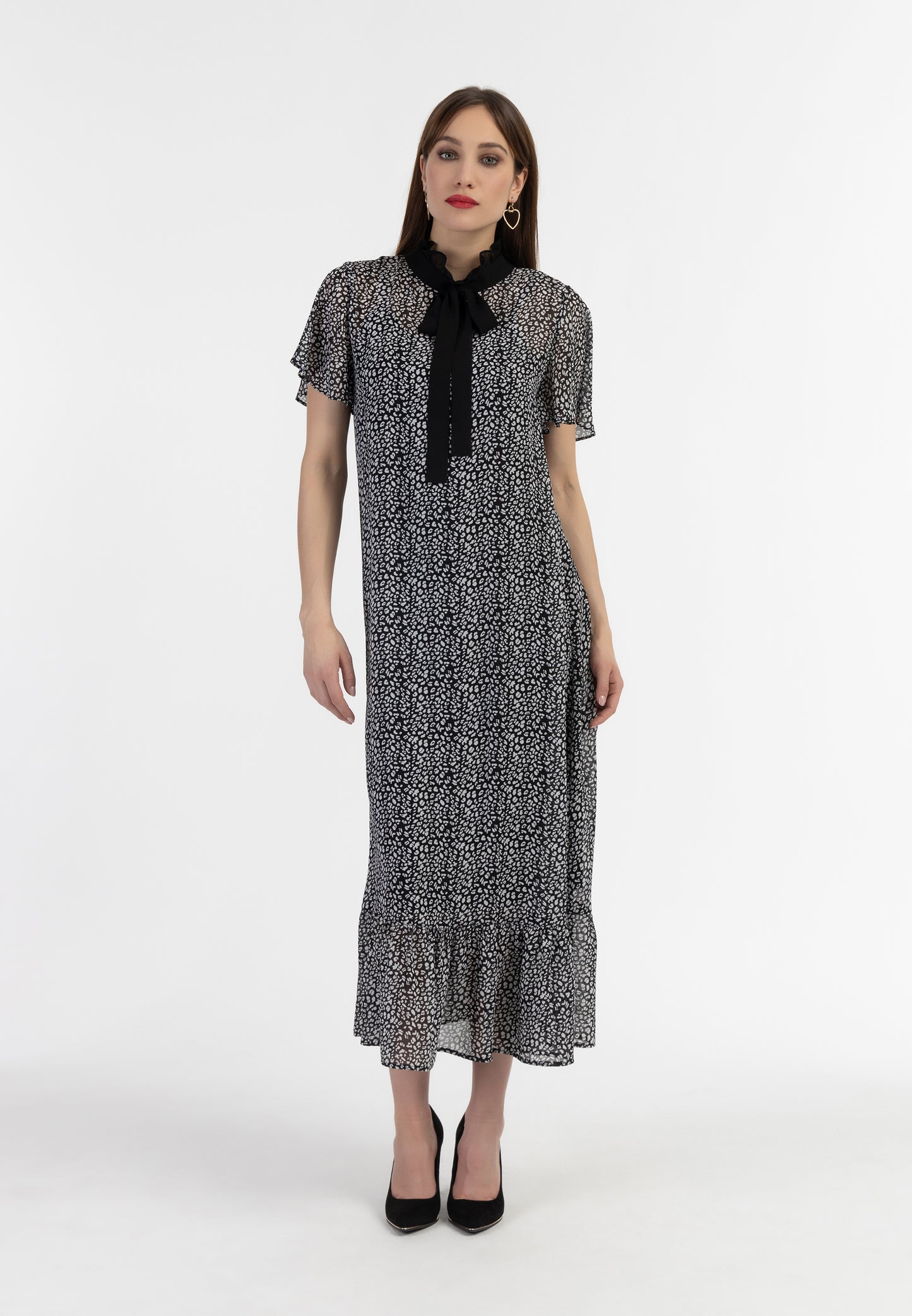 faina women's chiffon midi dress