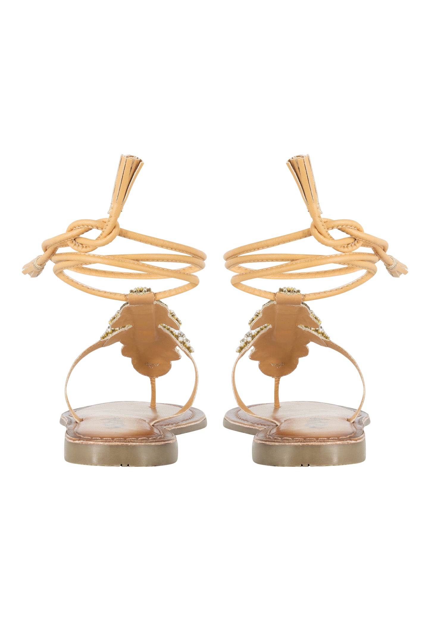 usha FESTIVAL women's Roman sandals with stone decorations