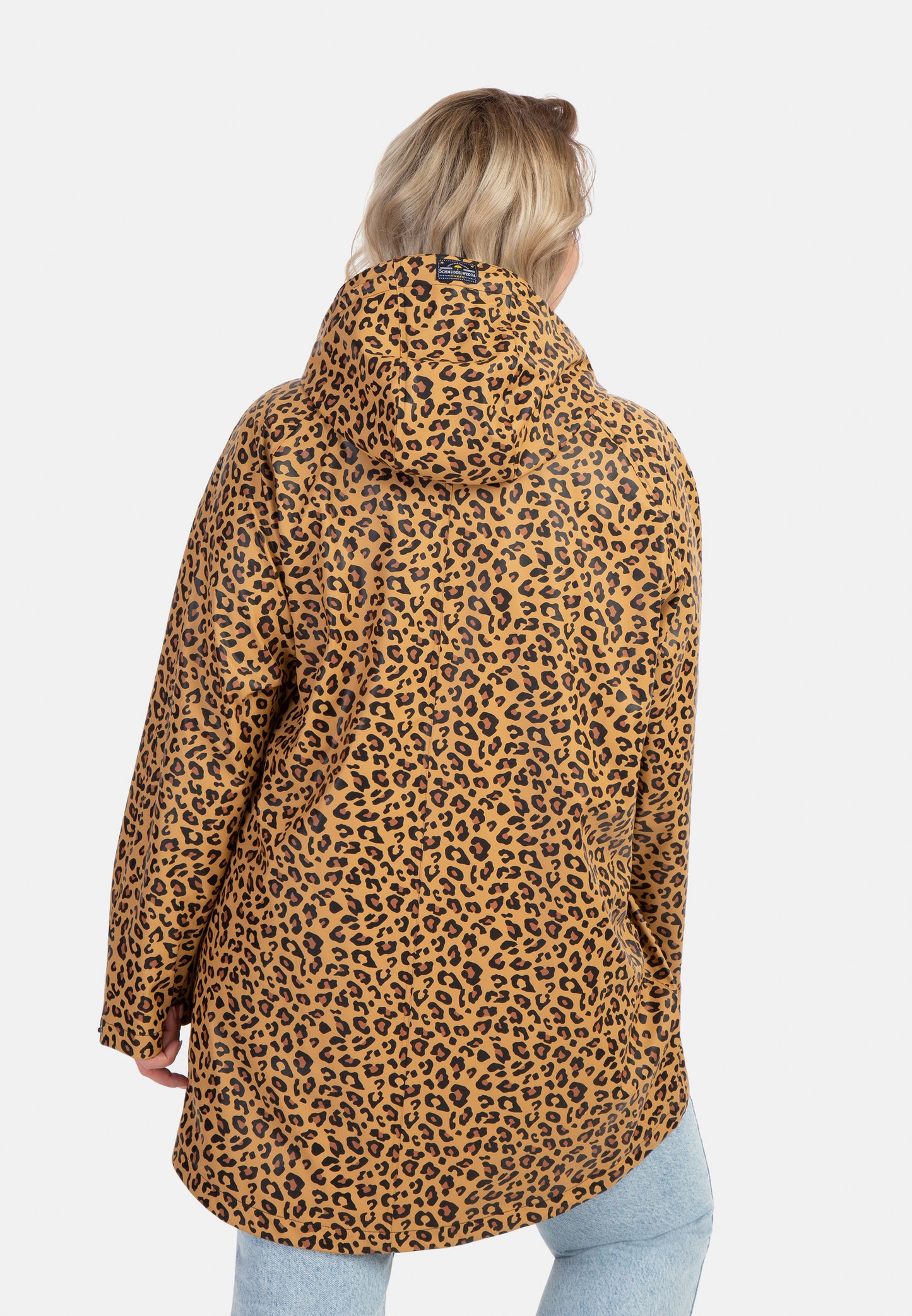 Schmuddelwedda women's plus size rain coat leopard print