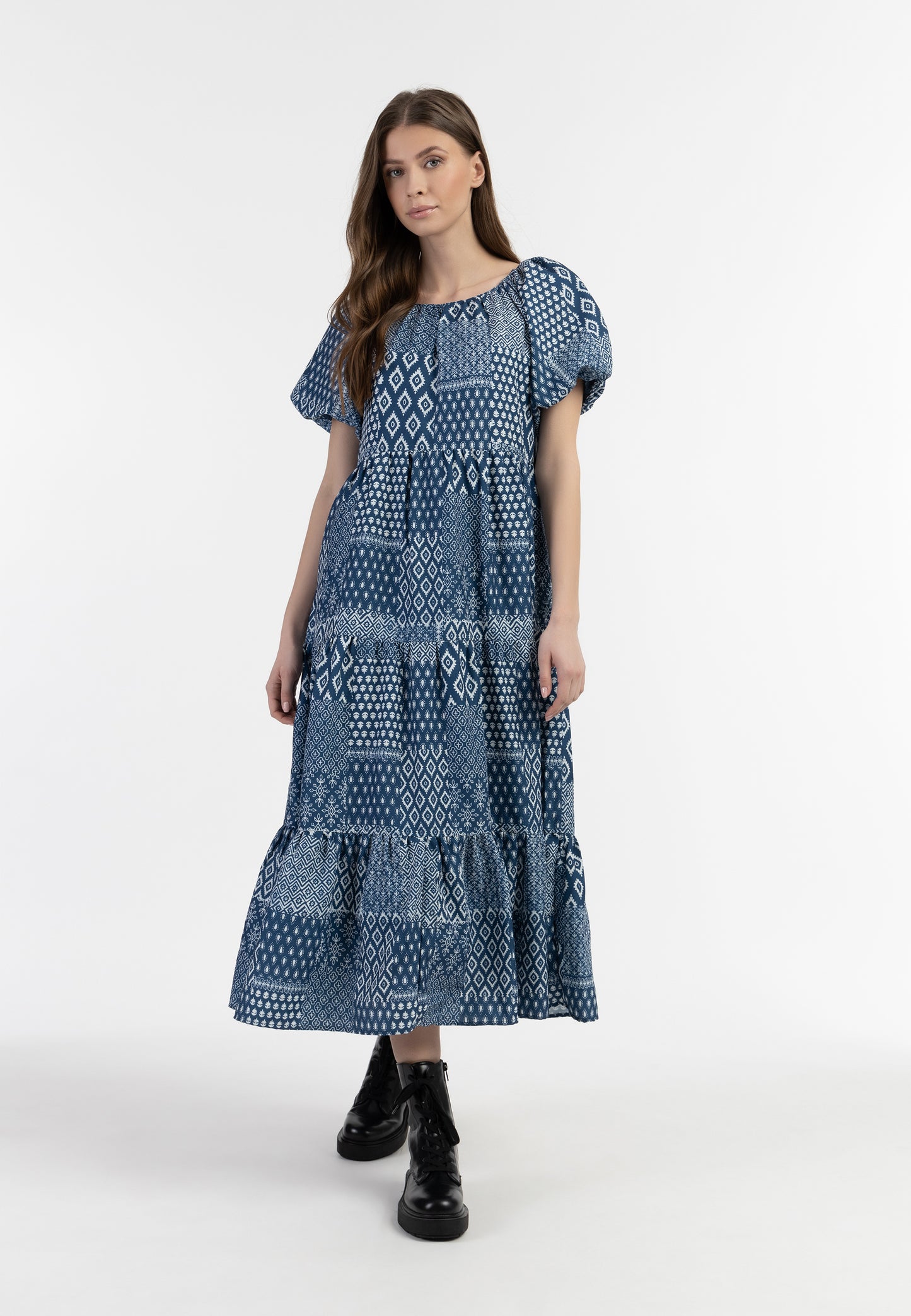 DreiMaster Vintage women's short sleeve maxi dress