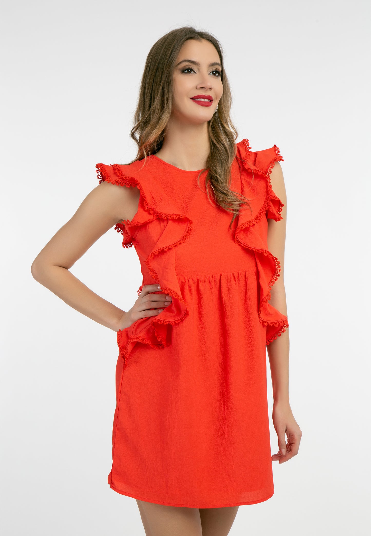 faina women's mini dress with ruffles