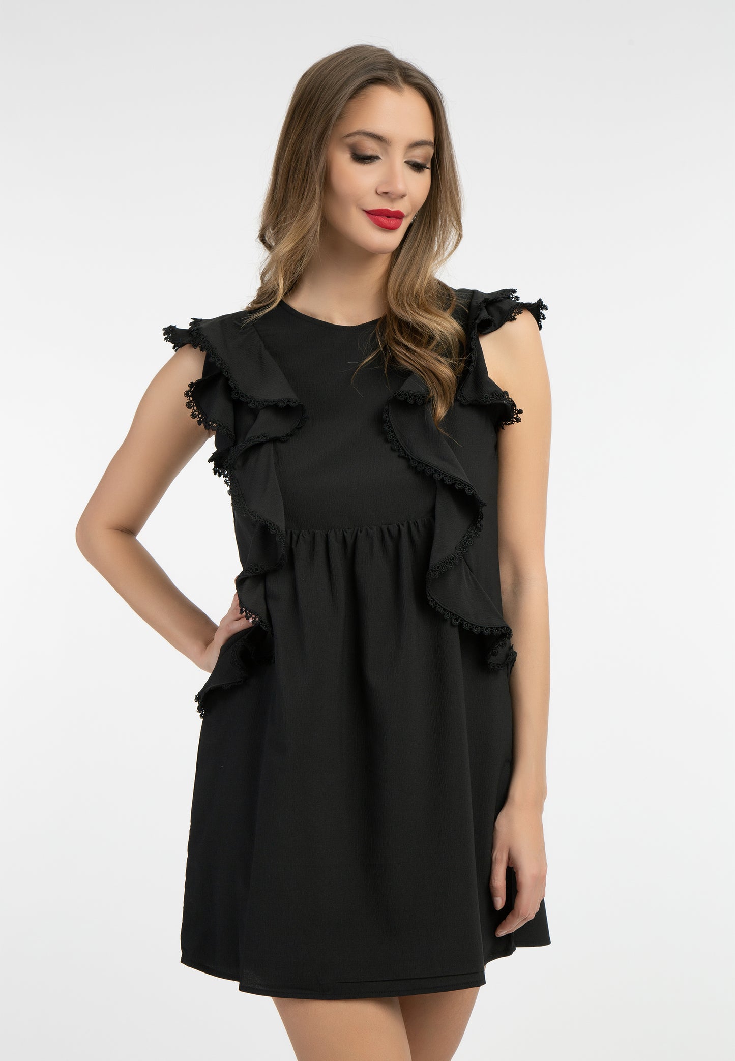faina women's mini dress with ruffles