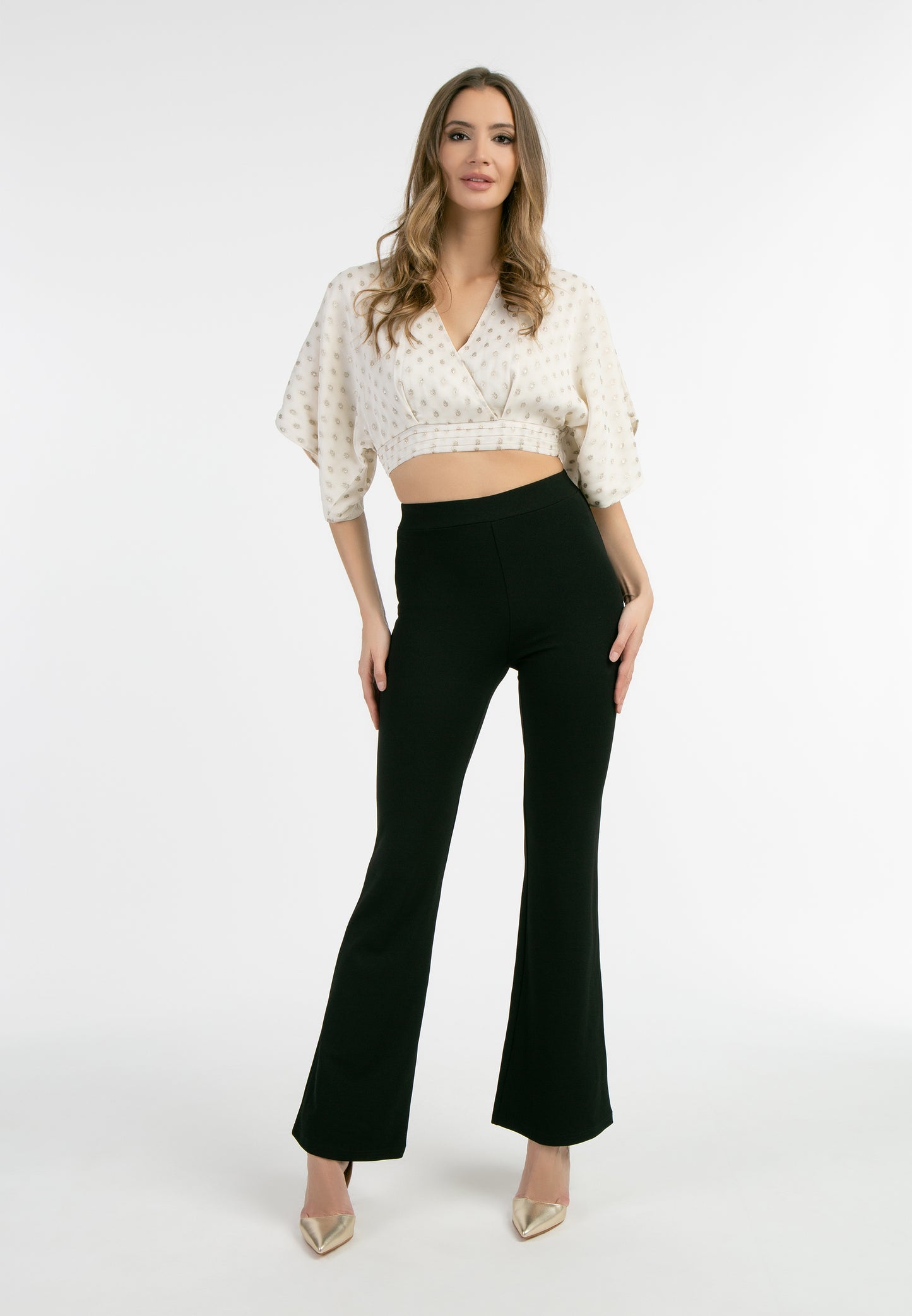 faina women's cropped blouse top