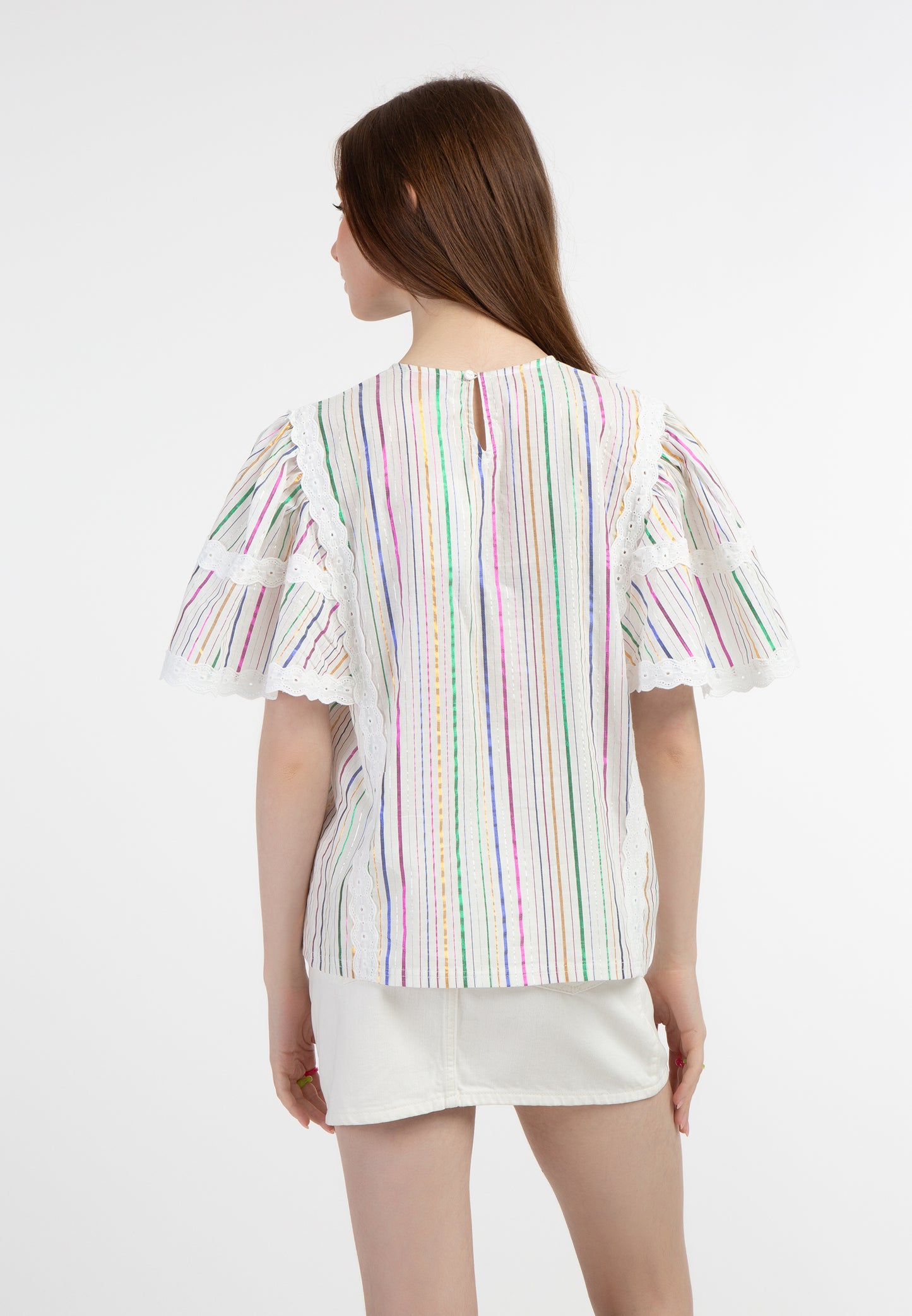 myMo women's blouse with metallic stripes
