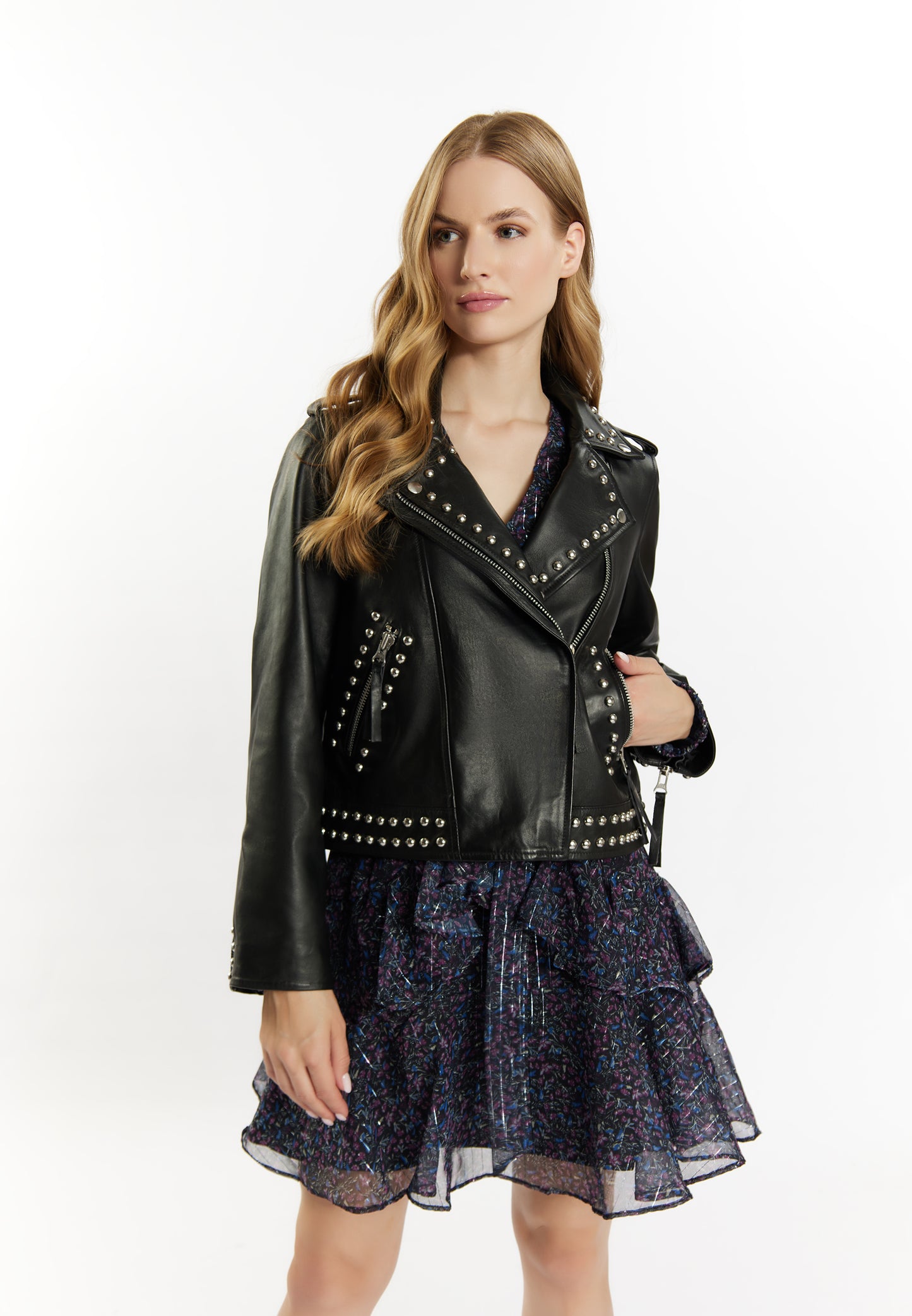 DreiMaster Vintage women's leather biker jacket