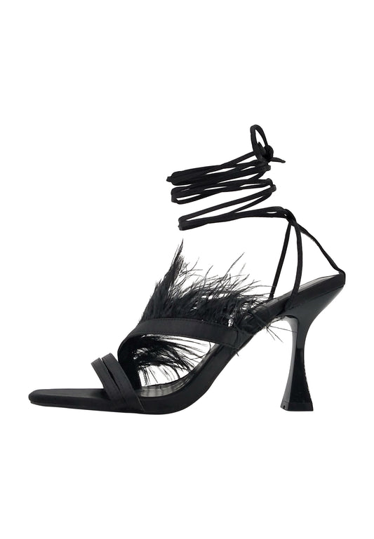 faina women's sandal with feathers