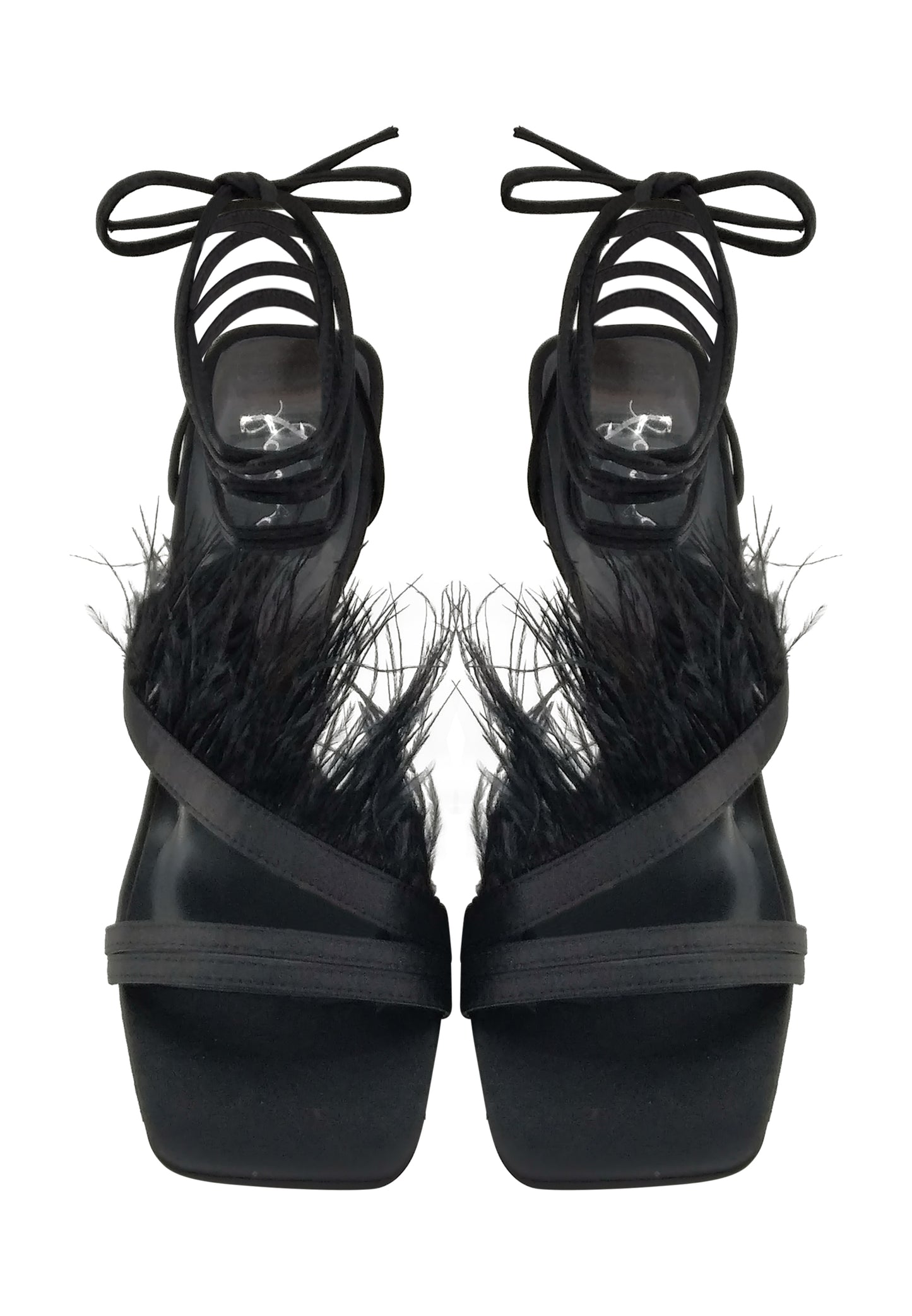 faina women's sandal with feathers