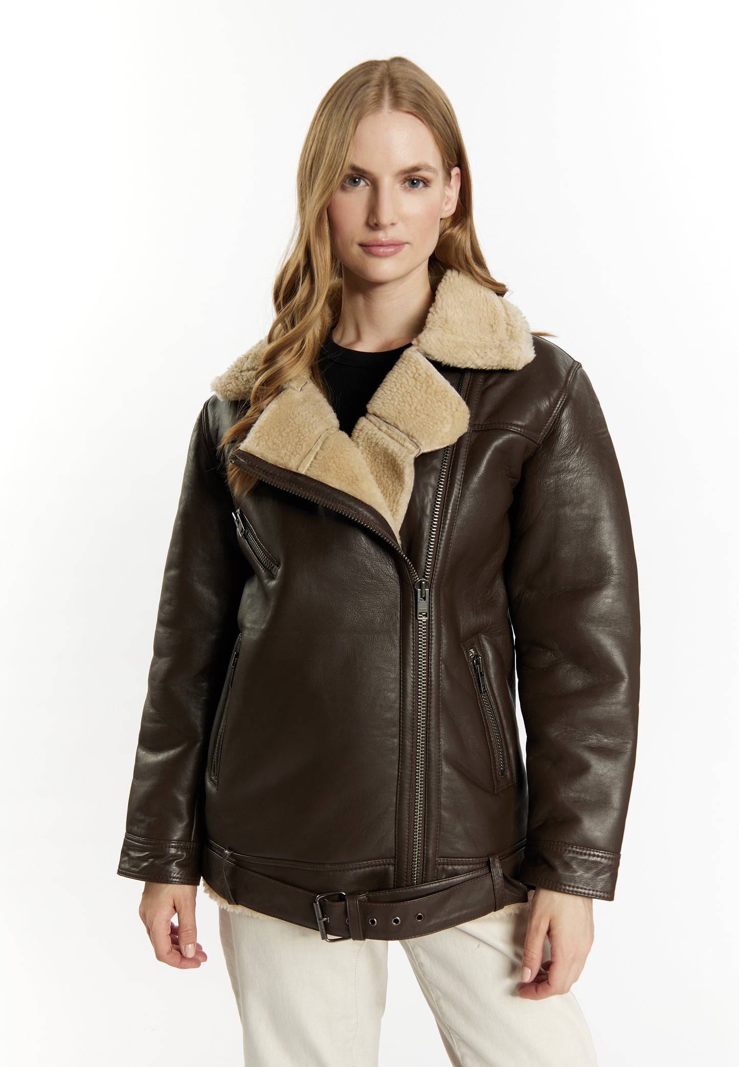 DreiMaster Vintage women's leather biker jacket